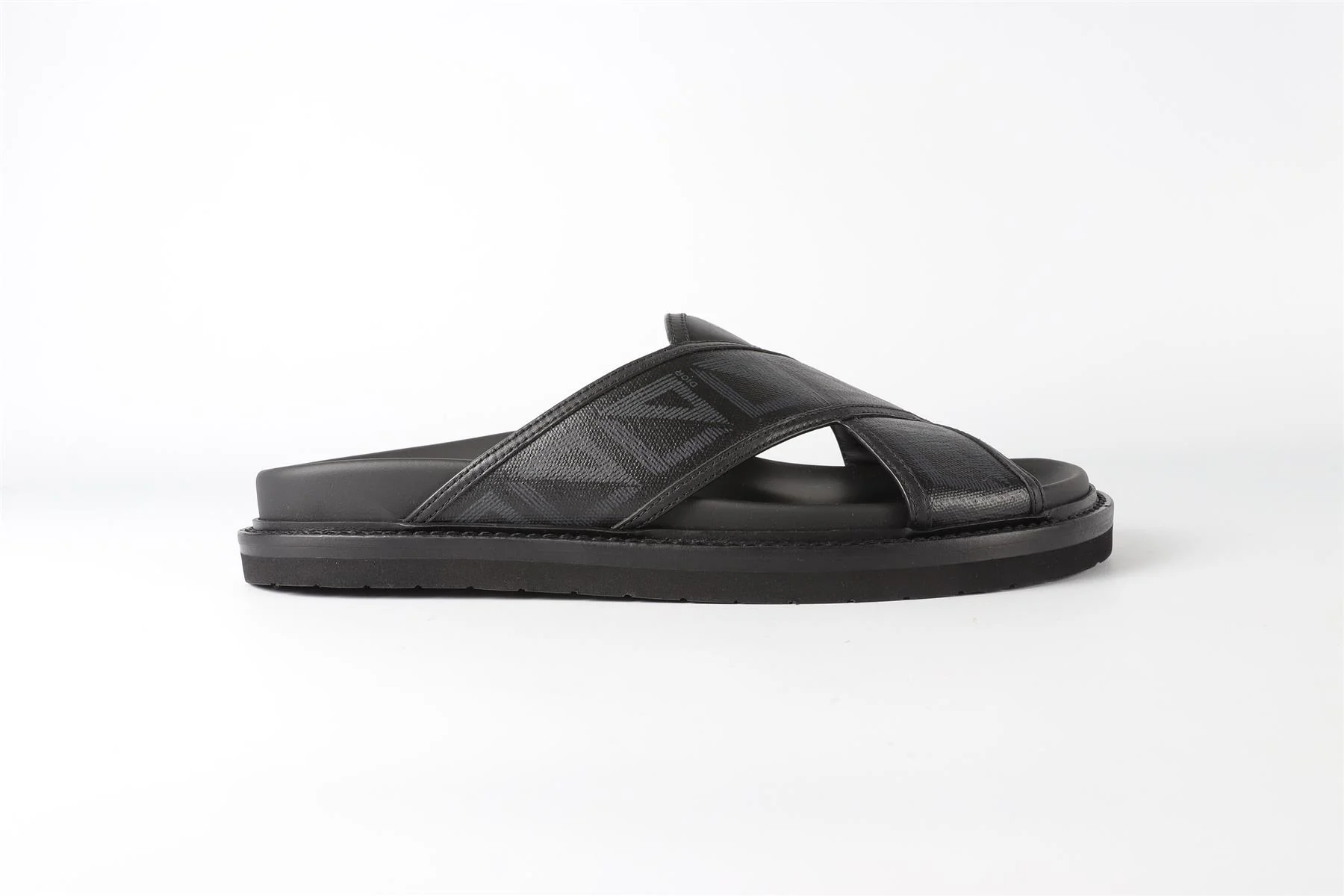 CHRISTIAN DIOR MEN'S BLACK AQUA LEATHER SANDALS EU 42 UK 8 US 9 - Image 2