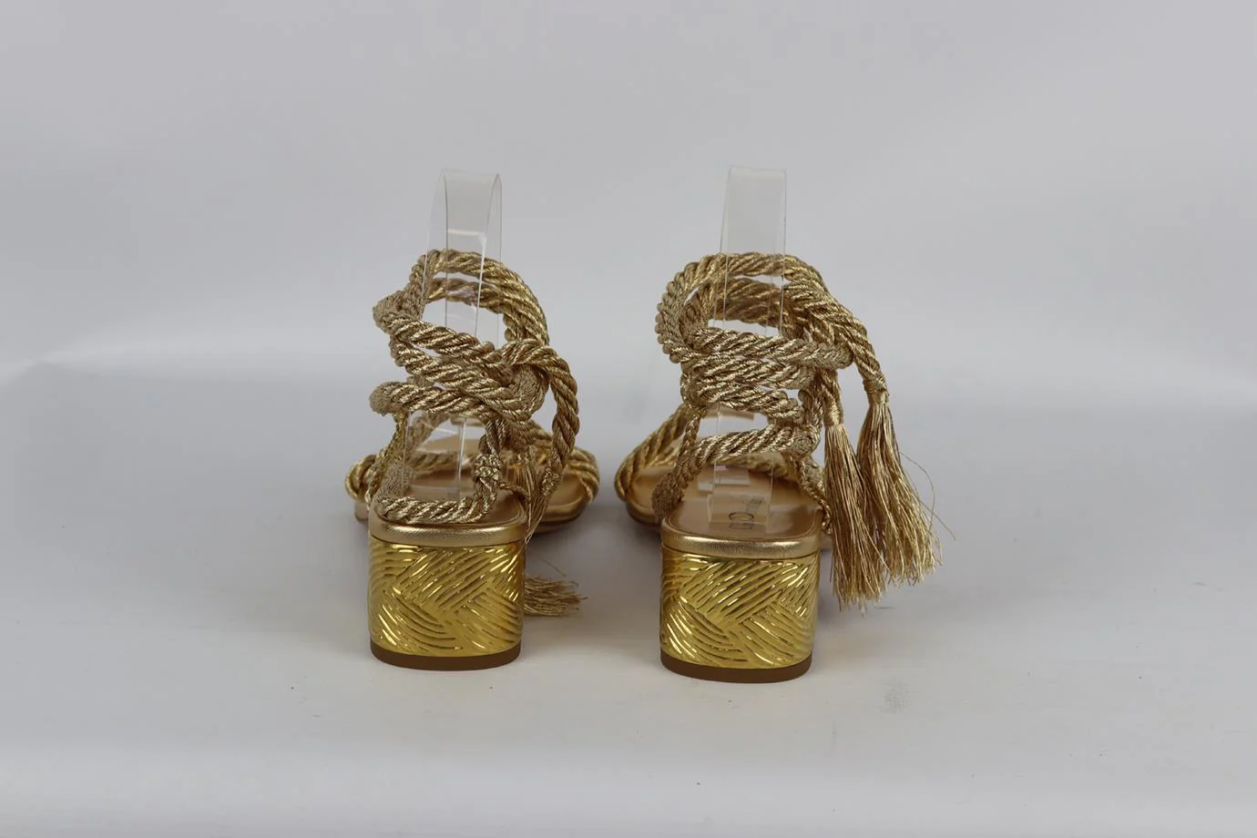CHRISTIAN DIOR METALLIC MYTHE ROPE AND LEATHER SANDALS EU 38.5 UK 5.5 US 8.5 - Image 4