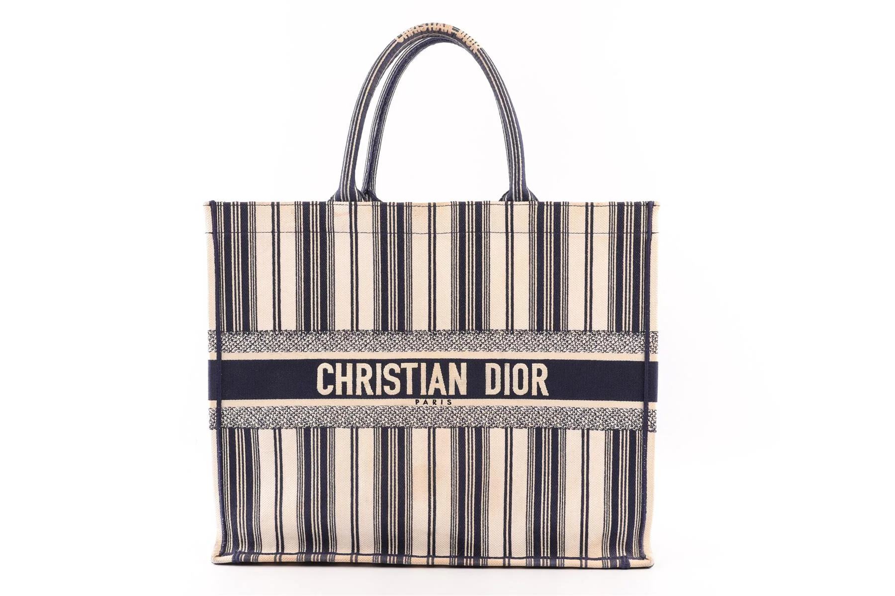 CHRISTIAN DIOR NAVY BOOK LARGE DIORIVIERA CANVAS TOTE BAG - Image 2