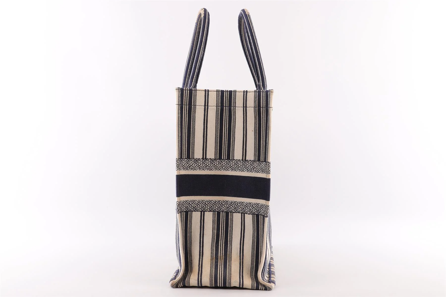 CHRISTIAN DIOR NAVY BOOK LARGE DIORIVIERA CANVAS TOTE BAG - Image 4