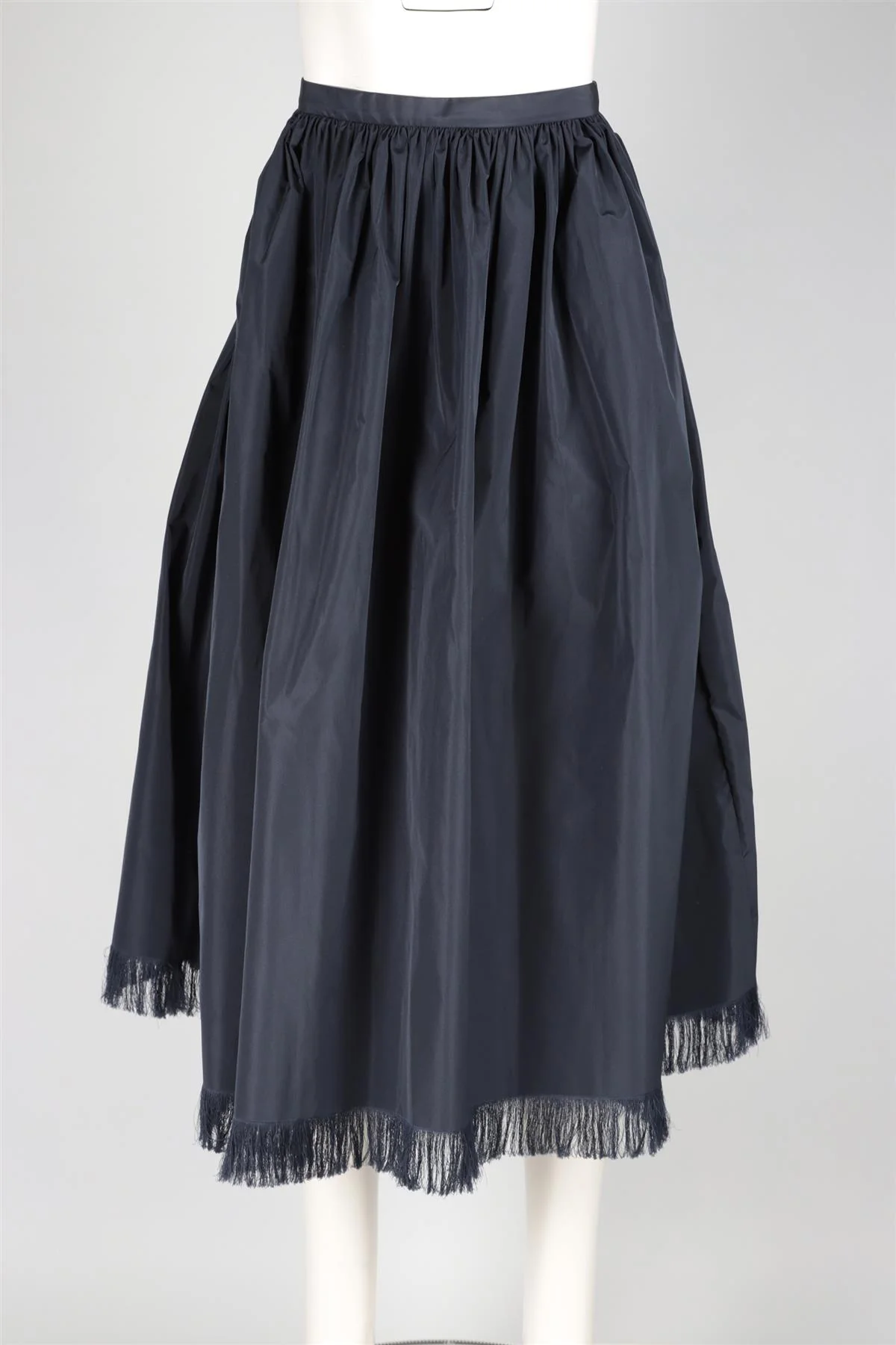 CHRISTIAN DIOR NAVY GROSGRAIN MIDI SKIRT FR 40 UK 12 - Image 2