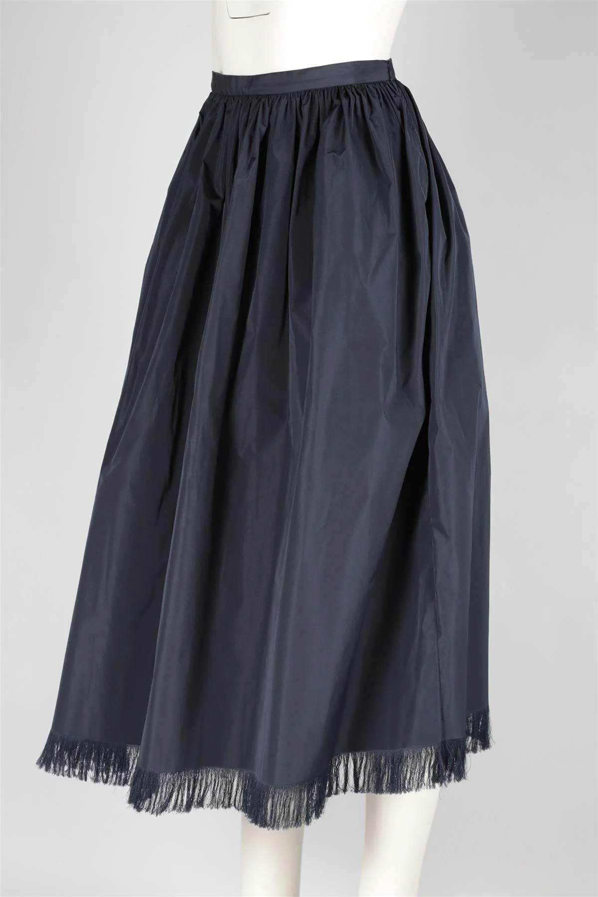 CHRISTIAN DIOR NAVY GROSGRAIN MIDI SKIRT FR 40 UK 12 - Image 3