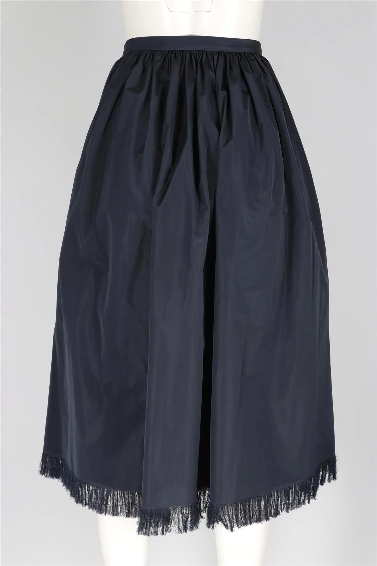 CHRISTIAN DIOR NAVY GROSGRAIN MIDI SKIRT FR 40 UK 12 - Image 4