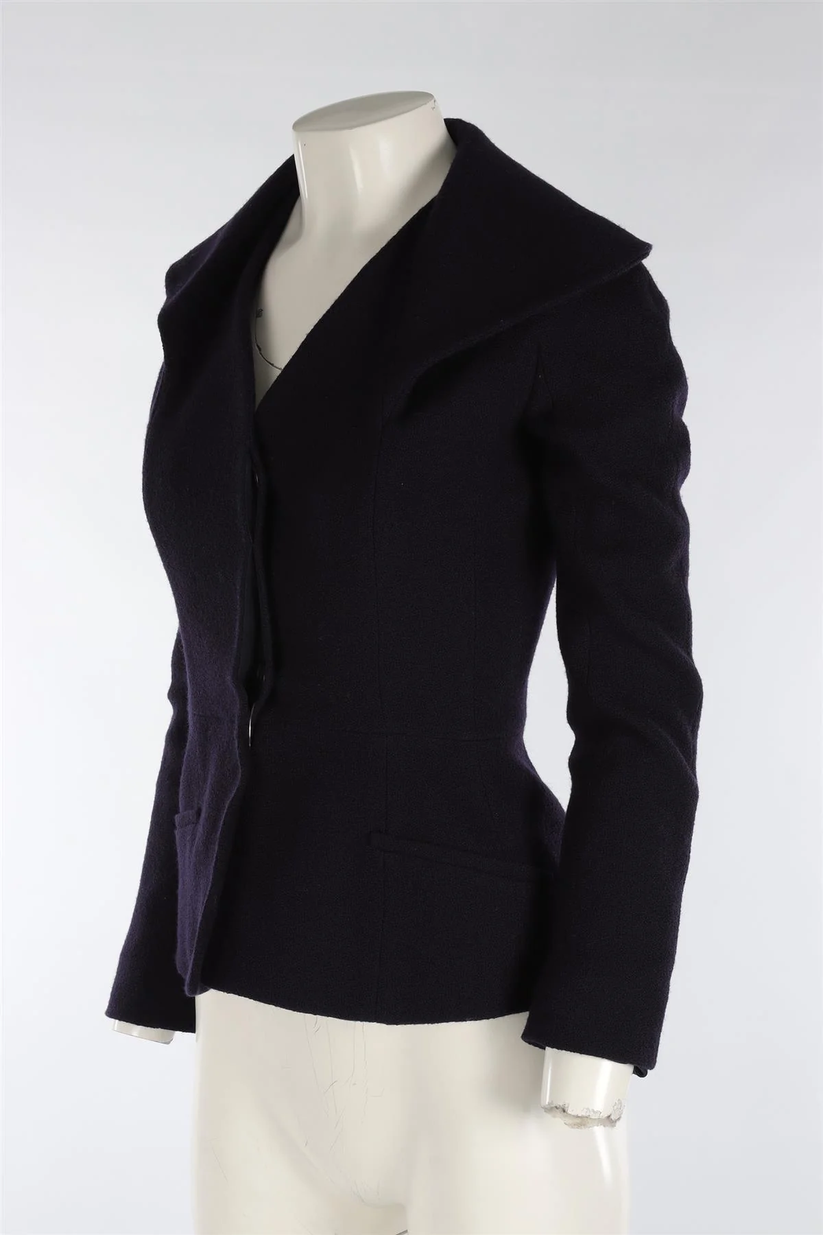 CHRISTIAN DIOR NAVY WOOL JACKET FR 36 UK 8 - Image 3