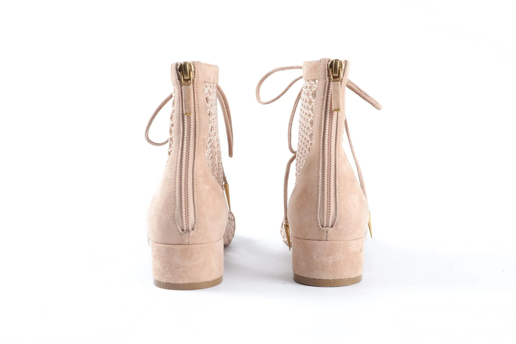 CHRISTIAN DIOR NUDE NAUGHTILY-D SUEDE ANKLE BOOTS EU 38 UK 5 US 8 - Image 5