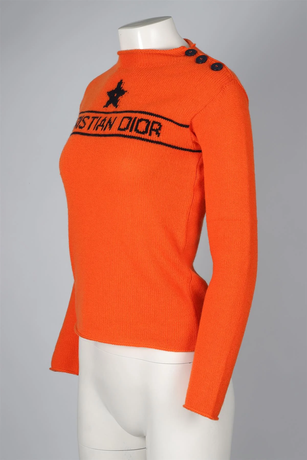 CHRISTIAN DIOR ORANGE CASHMERE SWEATER FR 34 UK 6 - Image 3