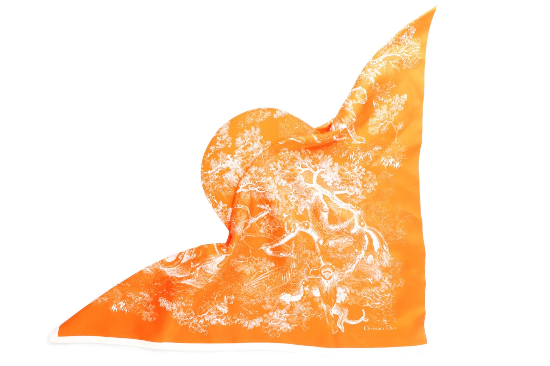 CHRISTIAN DIOR ORANGE TOILE DE JOUY SILK VISOR - Image 2
