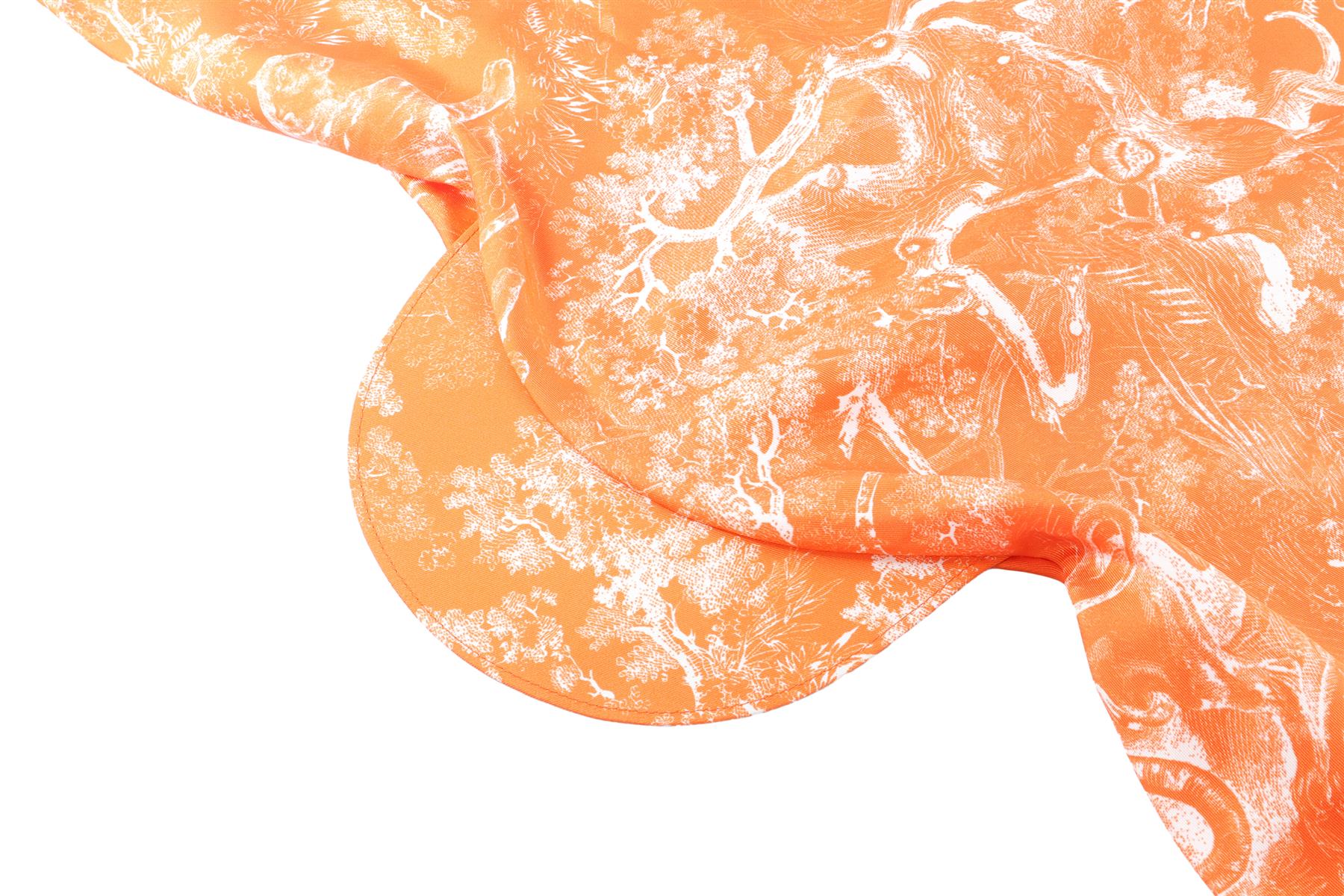 CHRISTIAN DIOR ORANGE TOILE DE JOUY SILK VISOR - Image 3