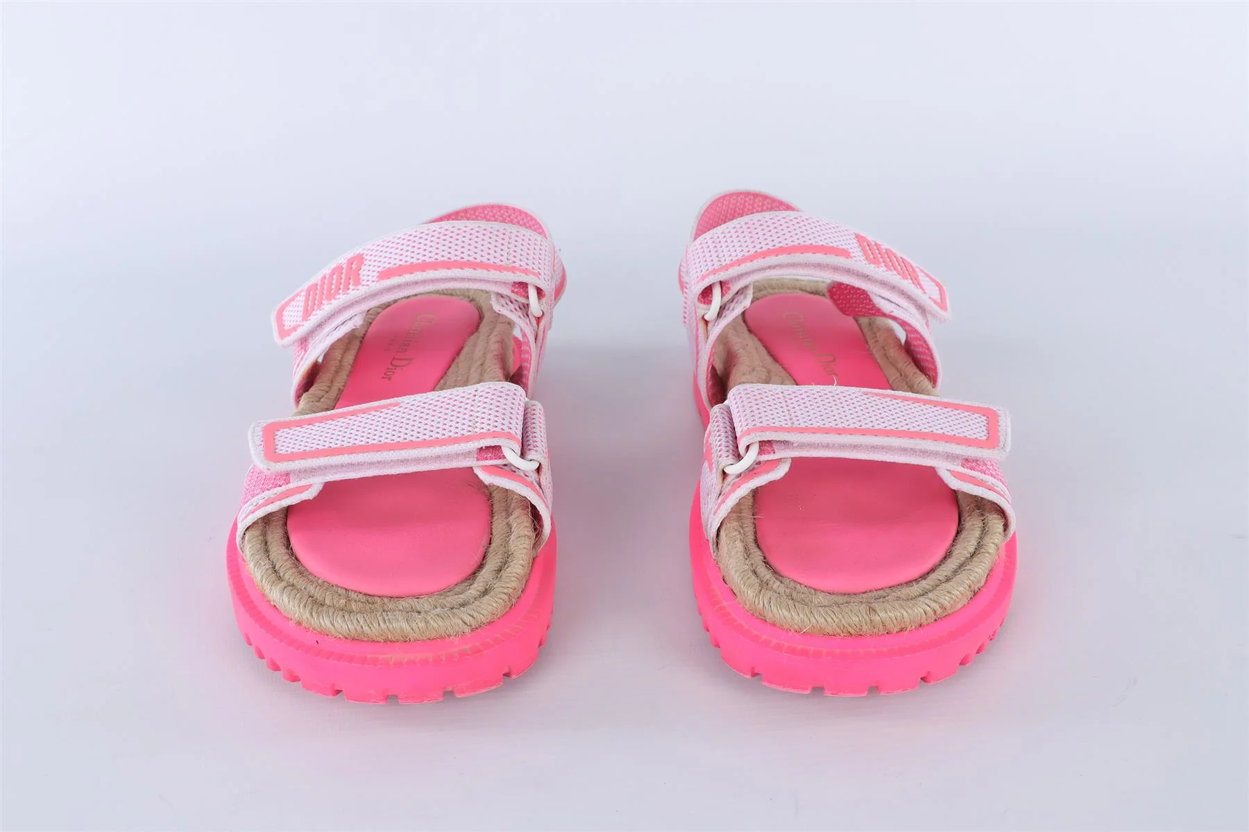 CHRISTIAN DIOR PINK DIORACT FABRIC SANDALS EU 38 UK 5 - Image 3