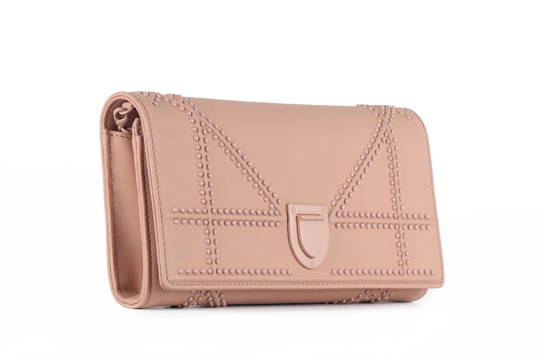 CHRISTIAN DIOR PINK DIORAMA CROISIERE LEATHER WALLET ON CHAIN - Image 4