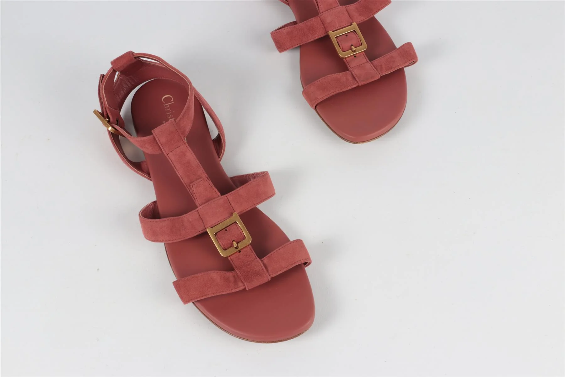 CHRISTIAN DIOR PINK DOUBLE D SUEDE SANDALS EU 38 UK 5 US 8 - Image 4