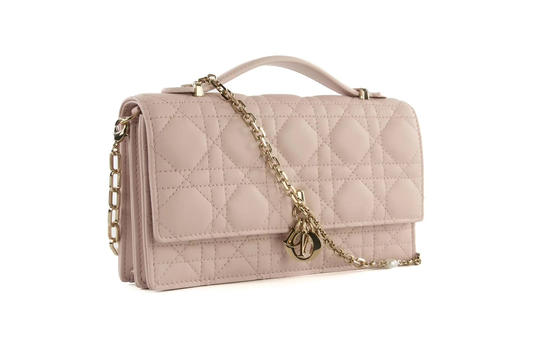 CHRISTIAN DIOR PINK MY DIOR MINI CANNAGE LEATHER CROSSBODY BAG - Image 4