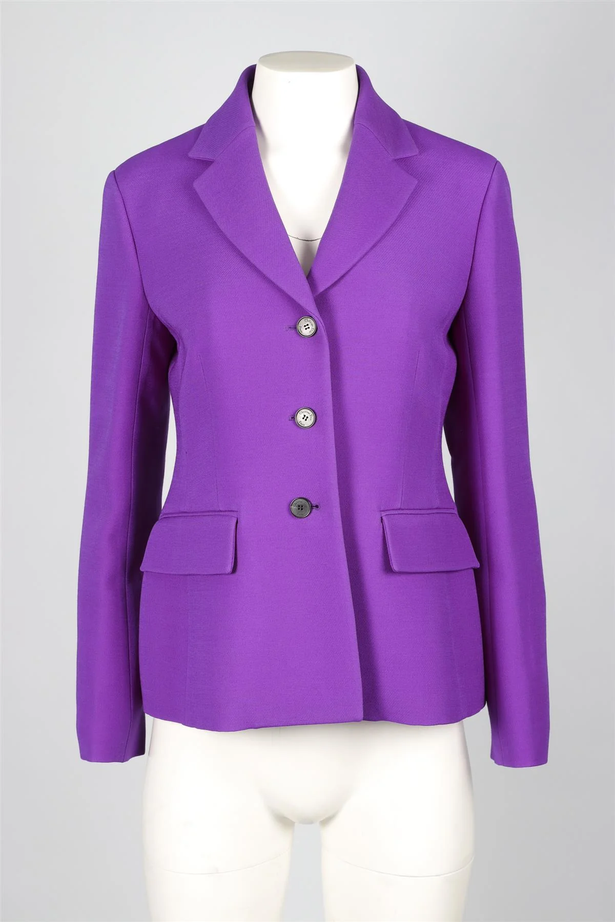 CHRISTIAN DIOR PURPLE WOOL BLAZER UK 12 - Image 2