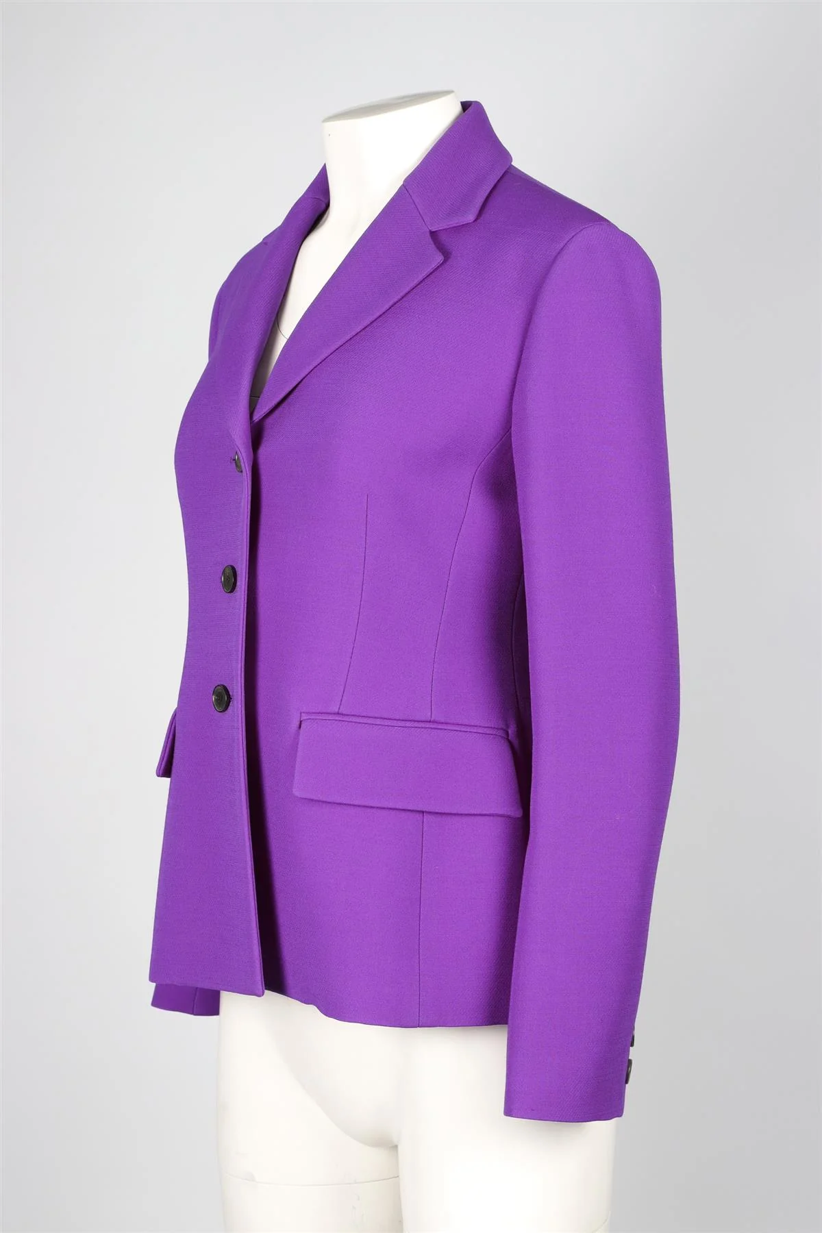 CHRISTIAN DIOR PURPLE WOOL BLAZER UK 12 - Image 3
