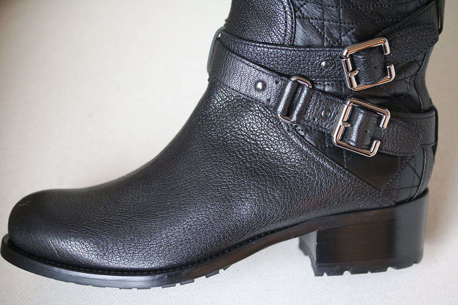 CHRISTIAN DIOR QUILTED LEATHER OVER-THE-KNEE BOOTS EU 37.5 UK 4.5 US 7.5 - Image 4