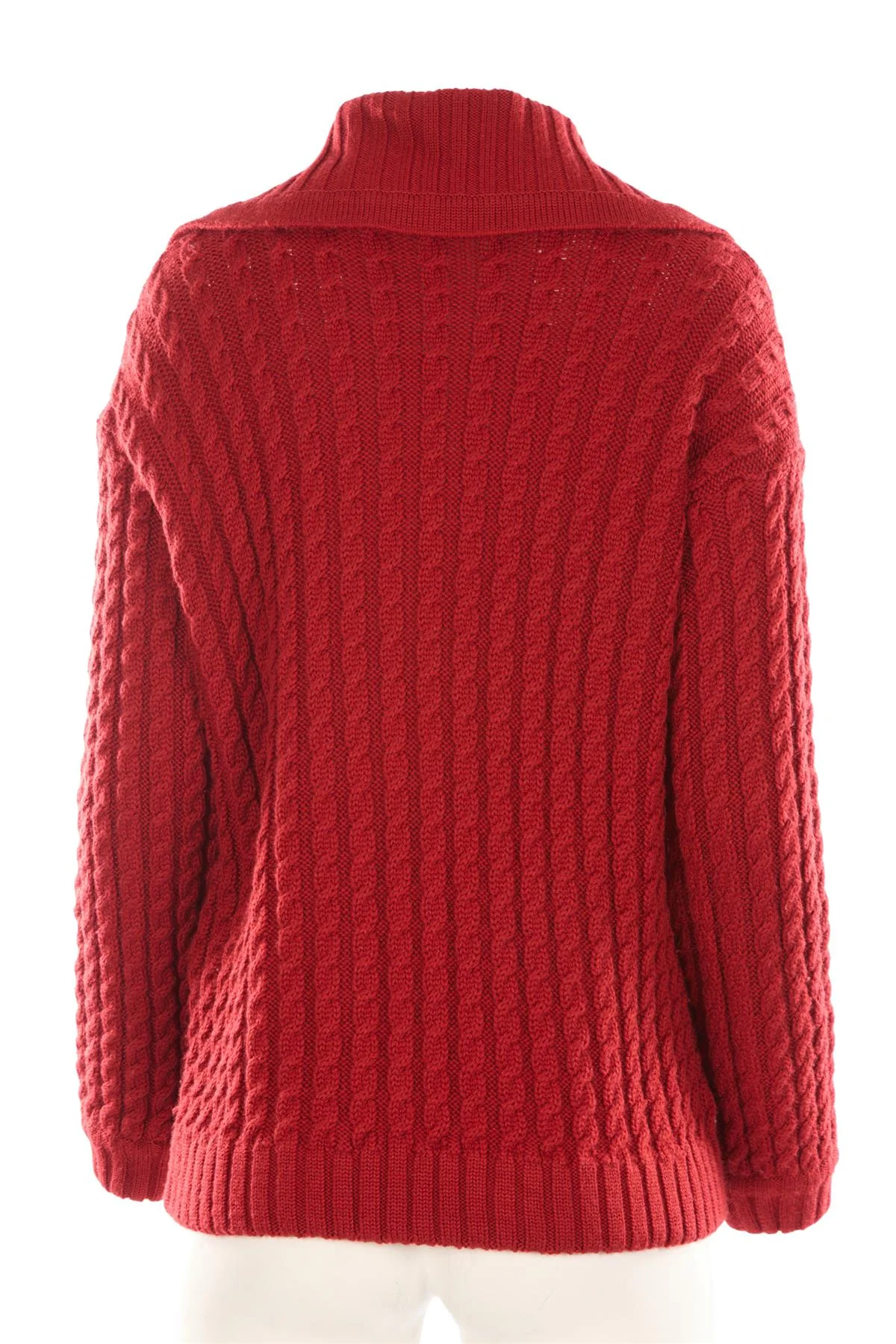 CHRISTIAN DIOR RED VINTAGE WOOL CARDIGAN UK 14 - Image 3