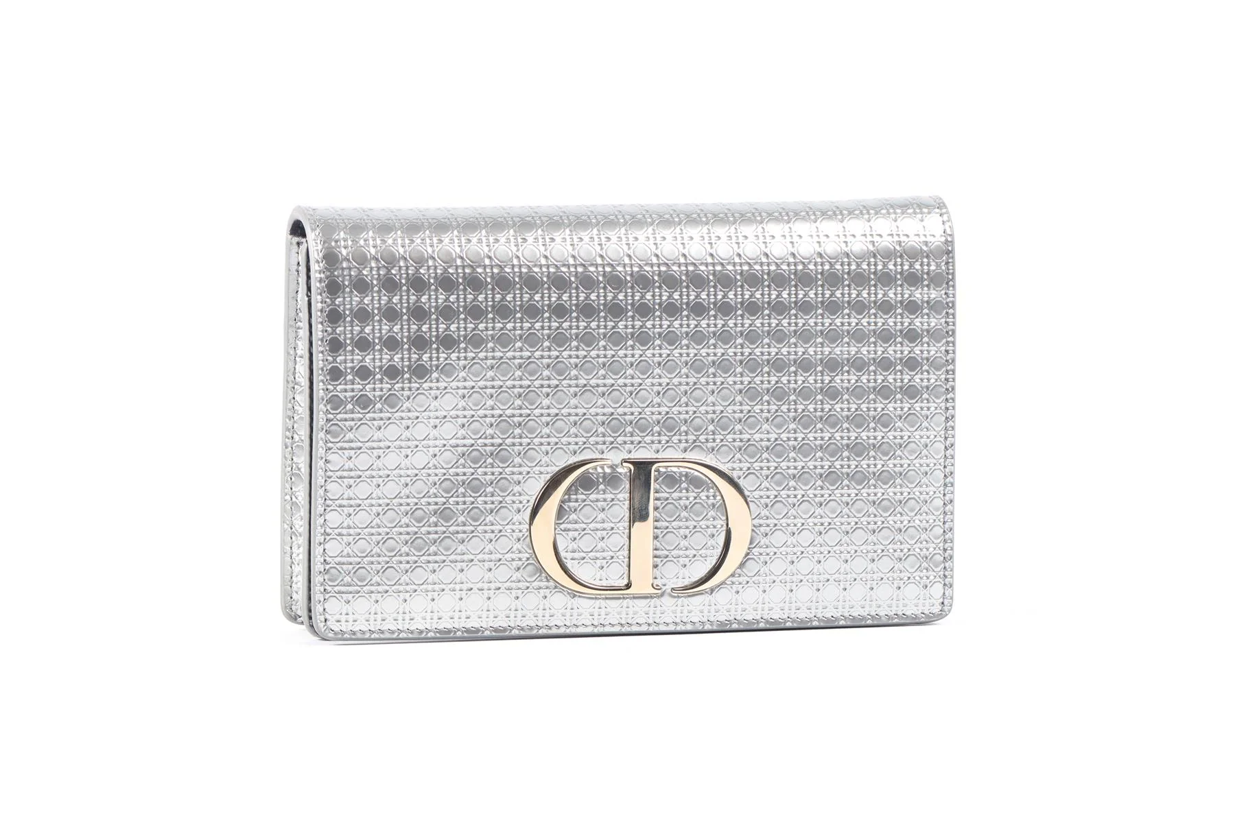 CHRISTIAN DIOR SILVER 30 MONTAIGNE 2 IN 1 MICRO CANNAGE LEATHER BAG - Image 3