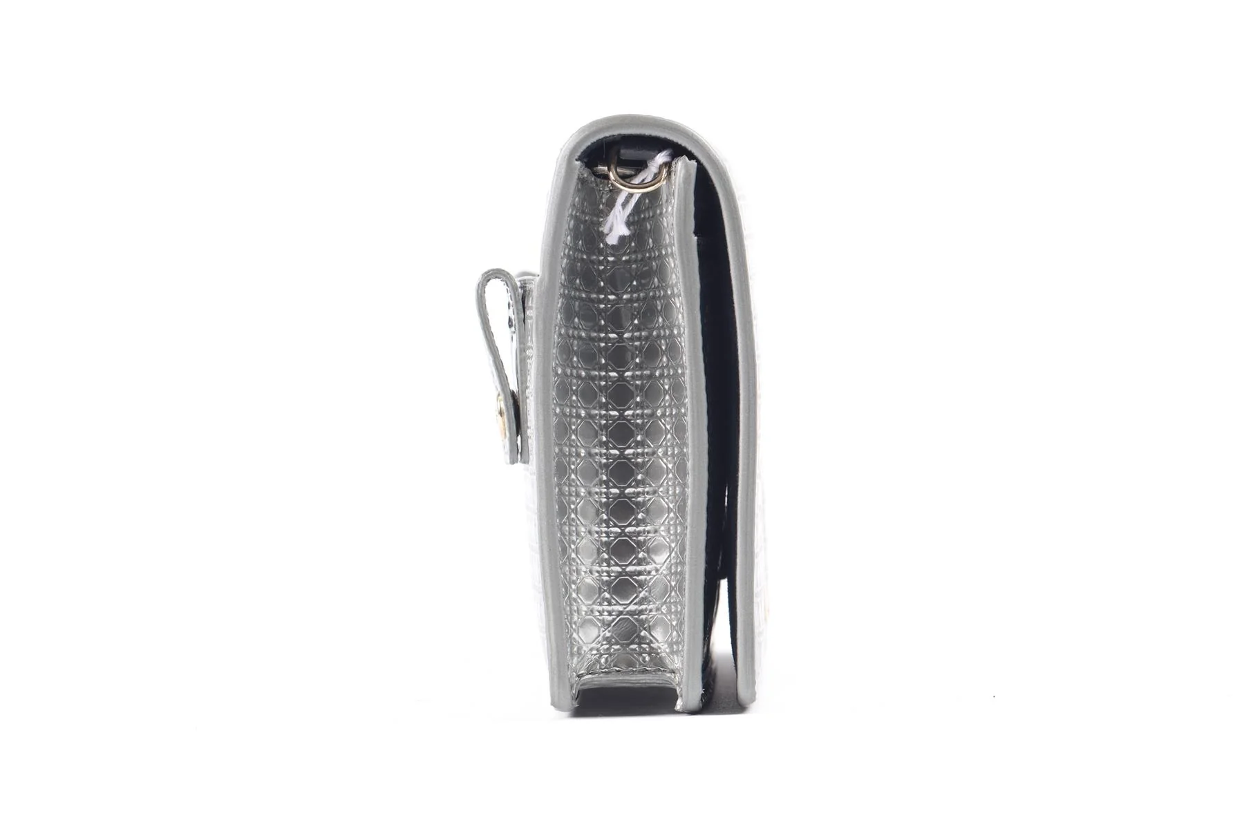 CHRISTIAN DIOR SILVER 30 MONTAIGNE 2 IN 1 MICRO CANNAGE LEATHER BAG - Image 5