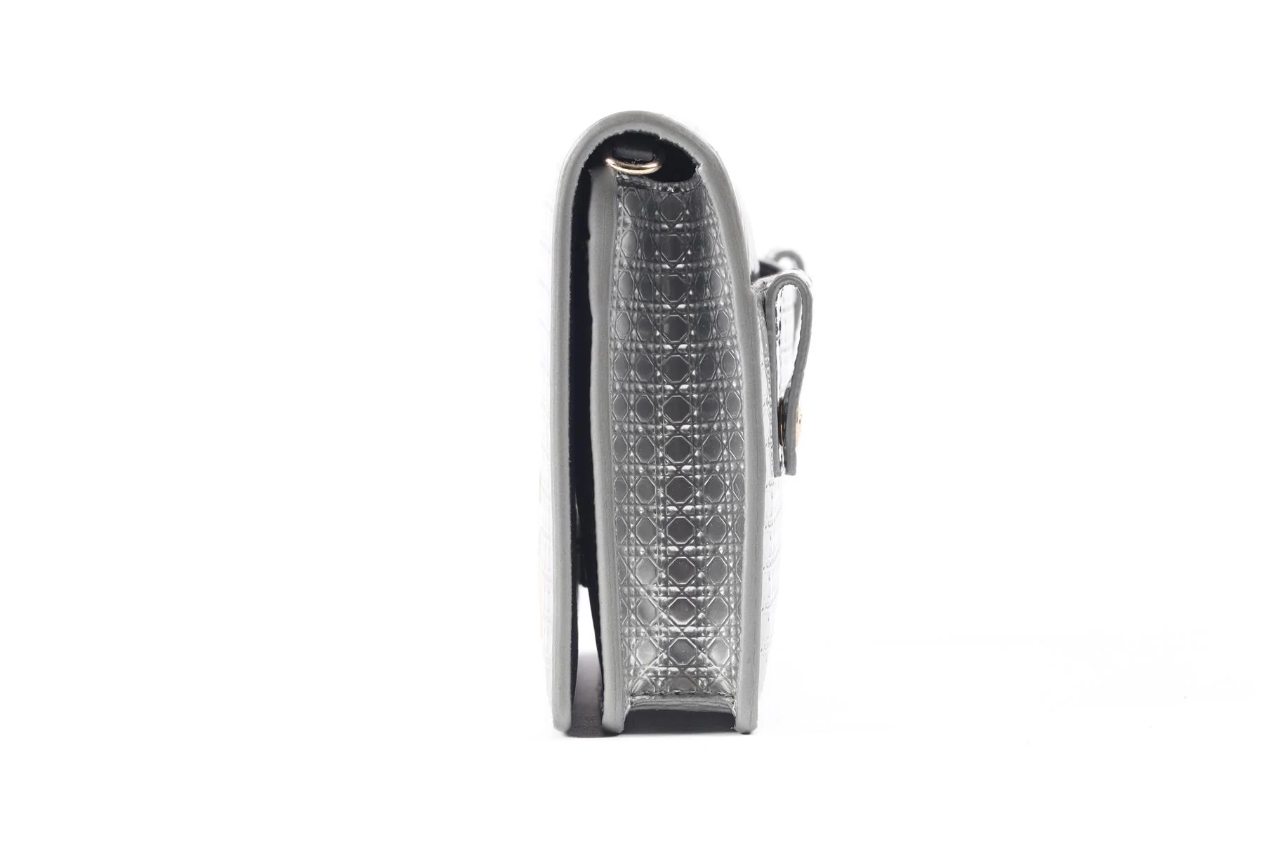 CHRISTIAN DIOR SILVER 30 MONTAIGNE 2 IN 1 MICRO CANNAGE LEATHER BAG - Image 6