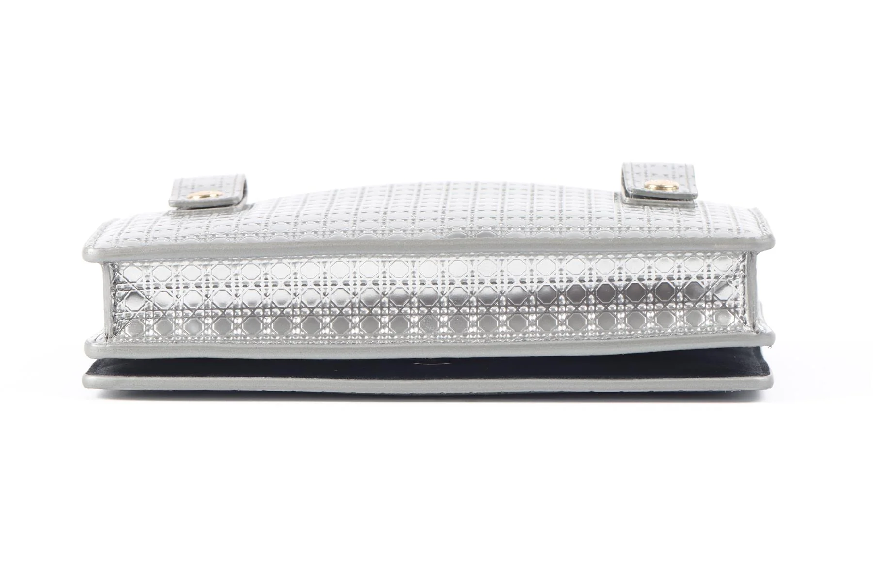 CHRISTIAN DIOR SILVER 30 MONTAIGNE 2 IN 1 MICRO CANNAGE LEATHER BAG - Image 8