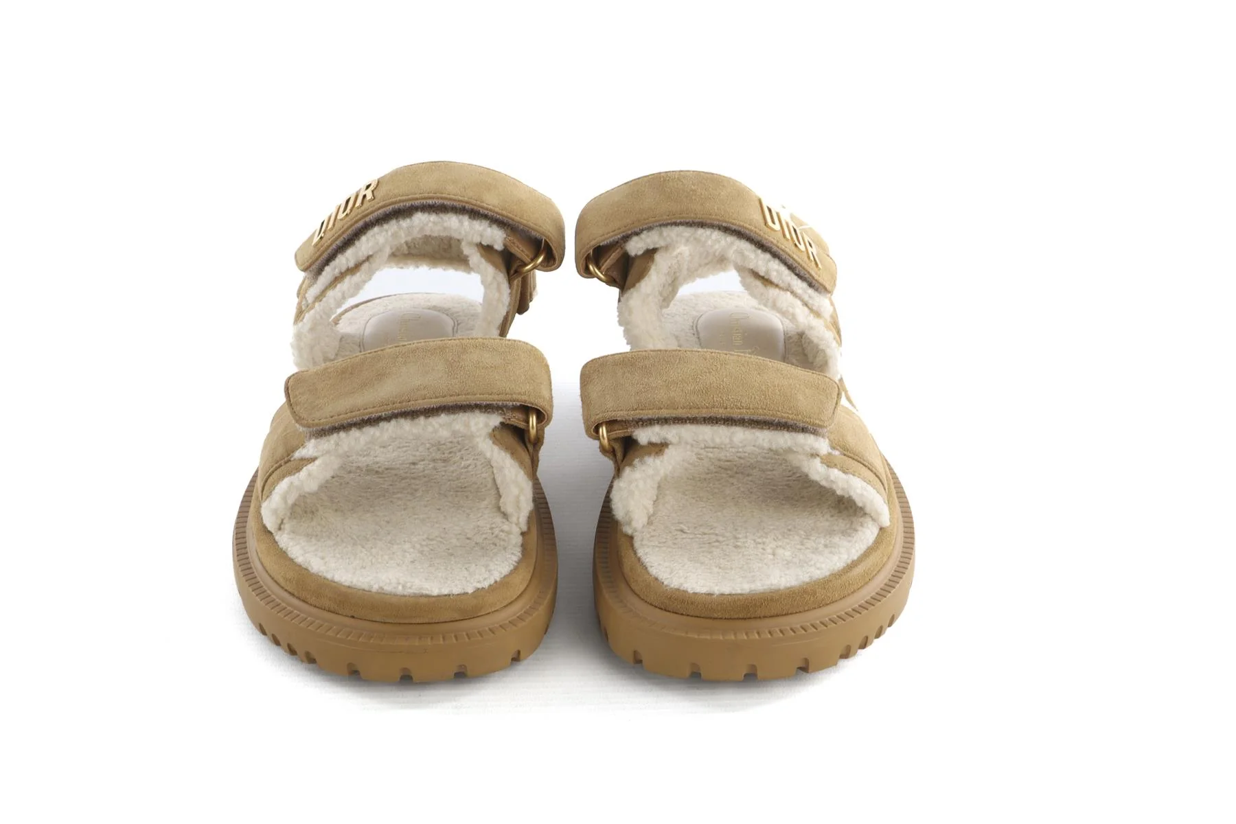 CHRISTIAN DIOR TAN DIORACT SUEDE SANDALS EU 39 UK 6 US 9 - Image 3