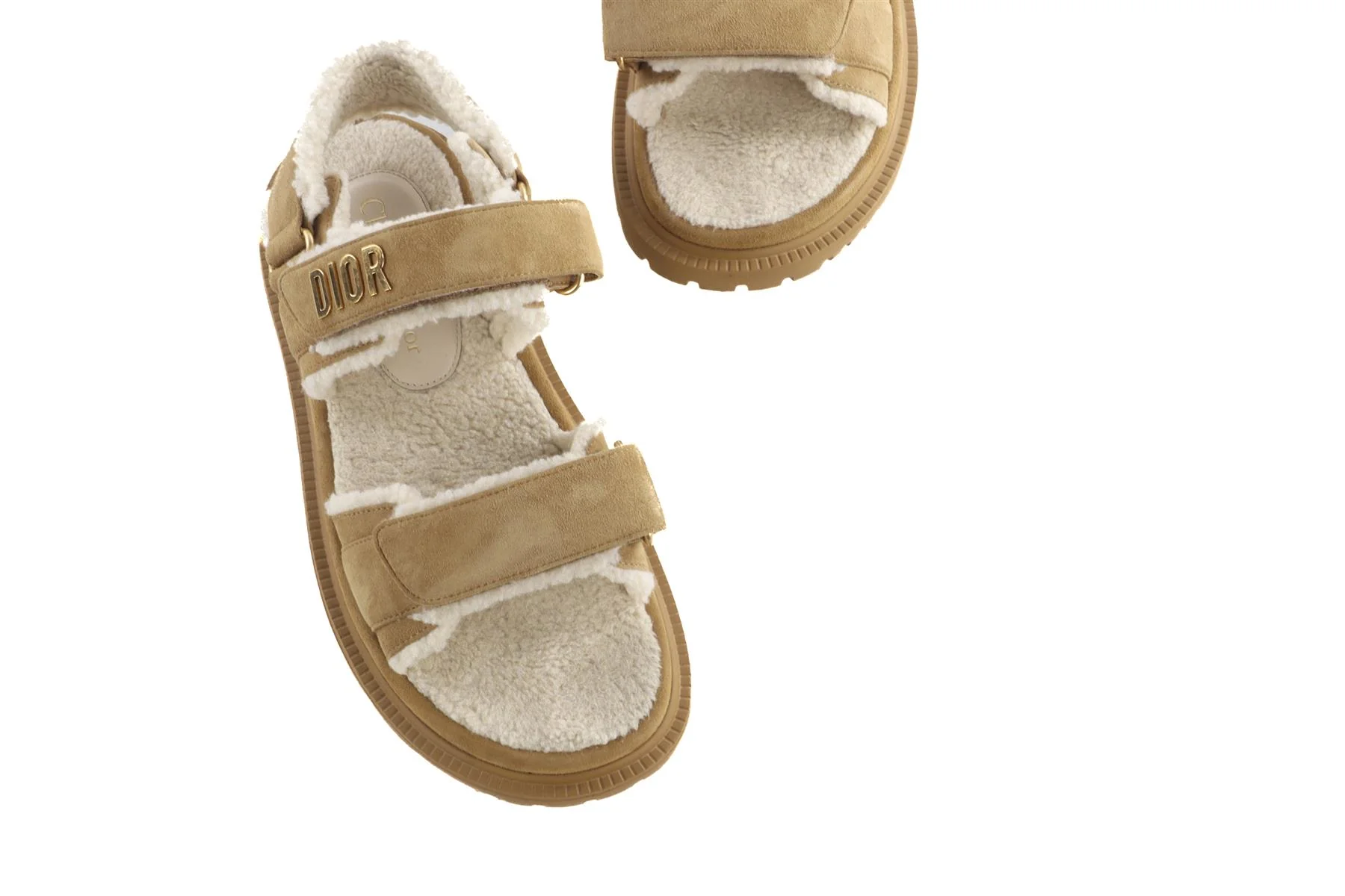 CHRISTIAN DIOR TAN DIORACT SUEDE SANDALS EU 39 UK 6 US 9 - Image 4
