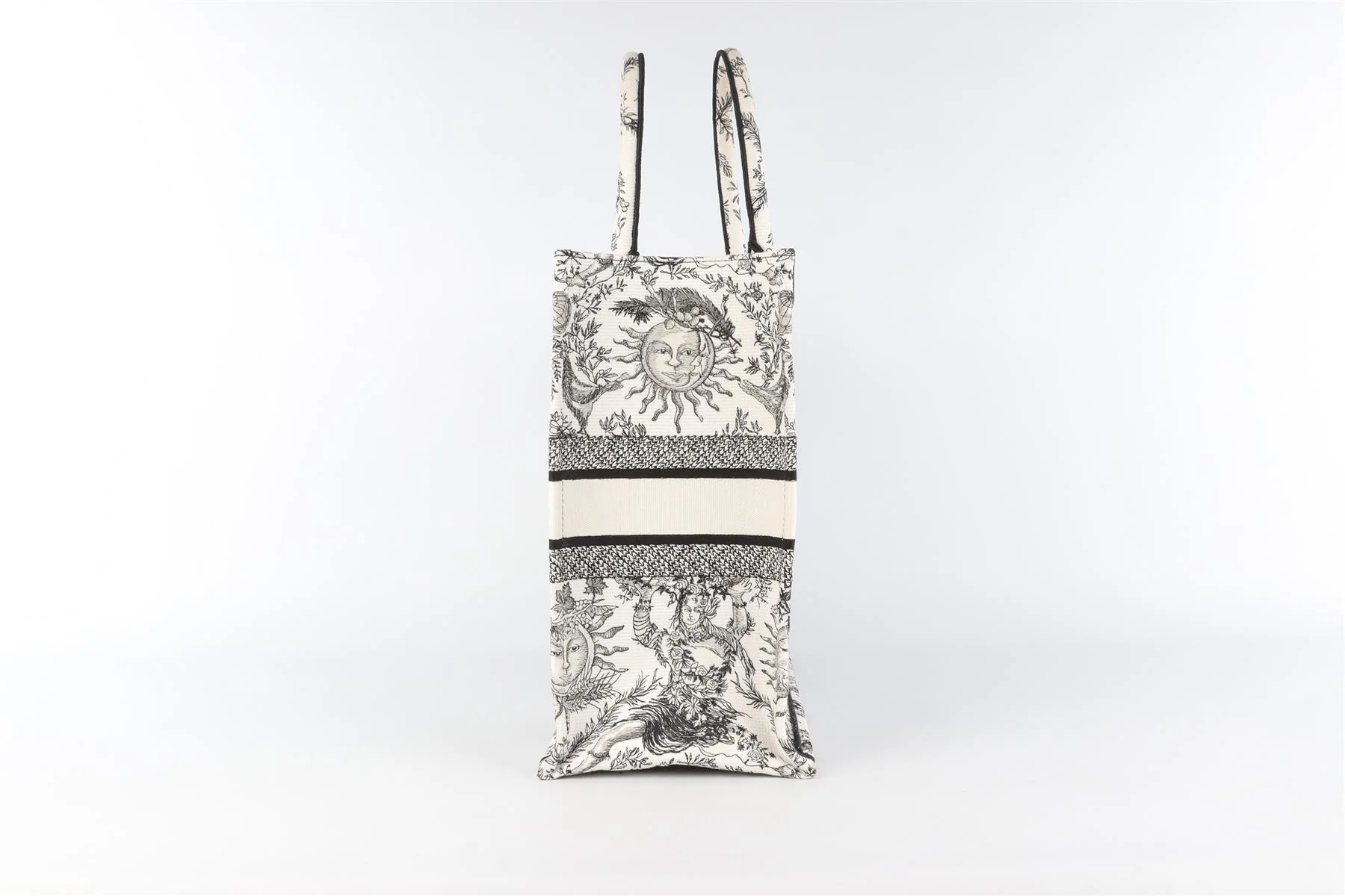 CHRISTIAN DIOR WHITE BOOK LARGE TOILE DE JOUY SOLEIL CANVAS TOTE BAG - Image 4