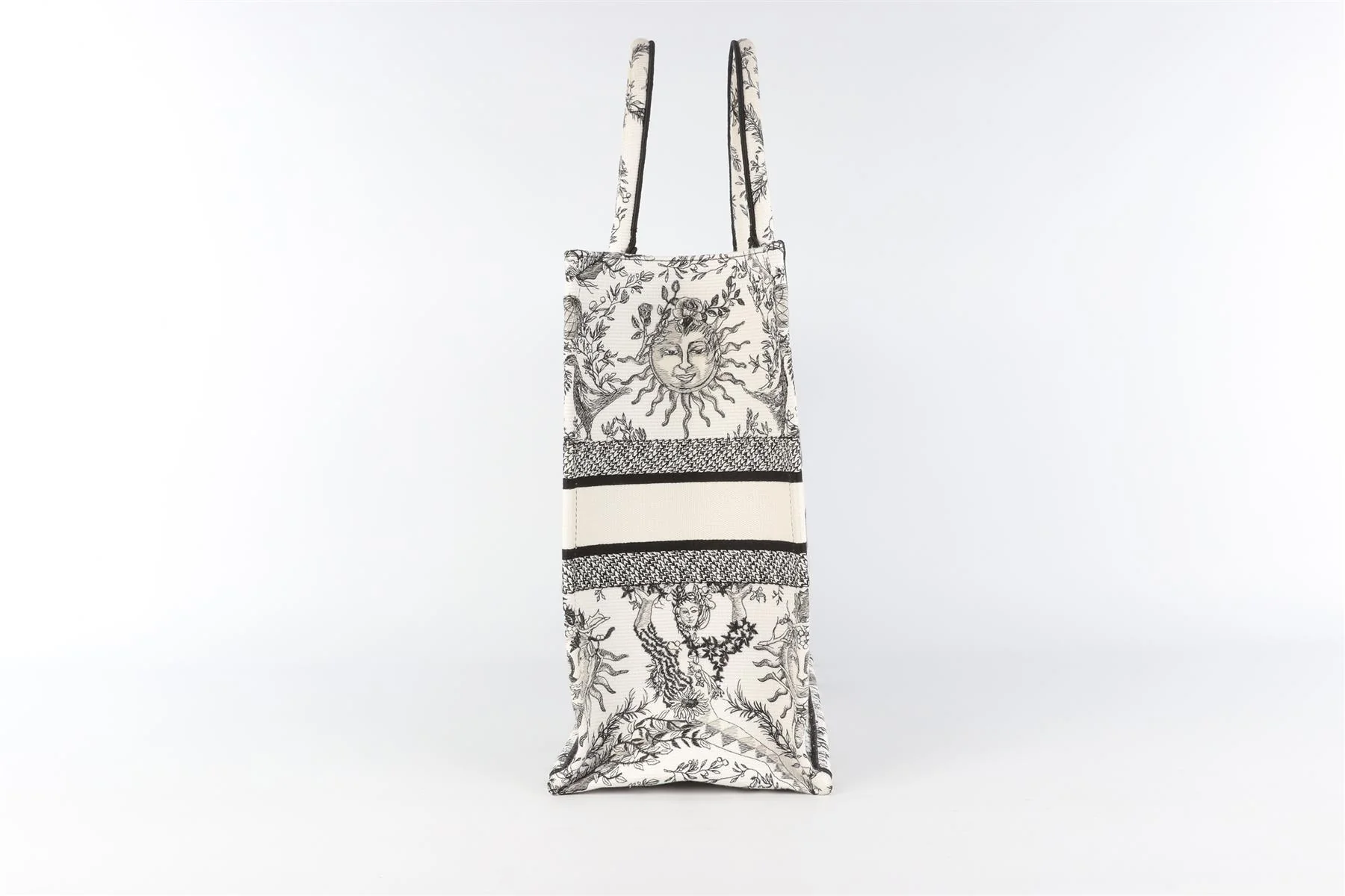 CHRISTIAN DIOR WHITE BOOK LARGE TOILE DE JOUY SOLEIL CANVAS TOTE BAG - Image 5
