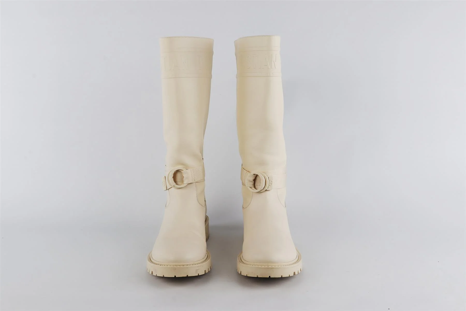 CHRISTIAN DIOR WHITE D-MAJOR LEATHER KNEE HIGH BOOTS EU 41 UK 8 US 11 - Image 3