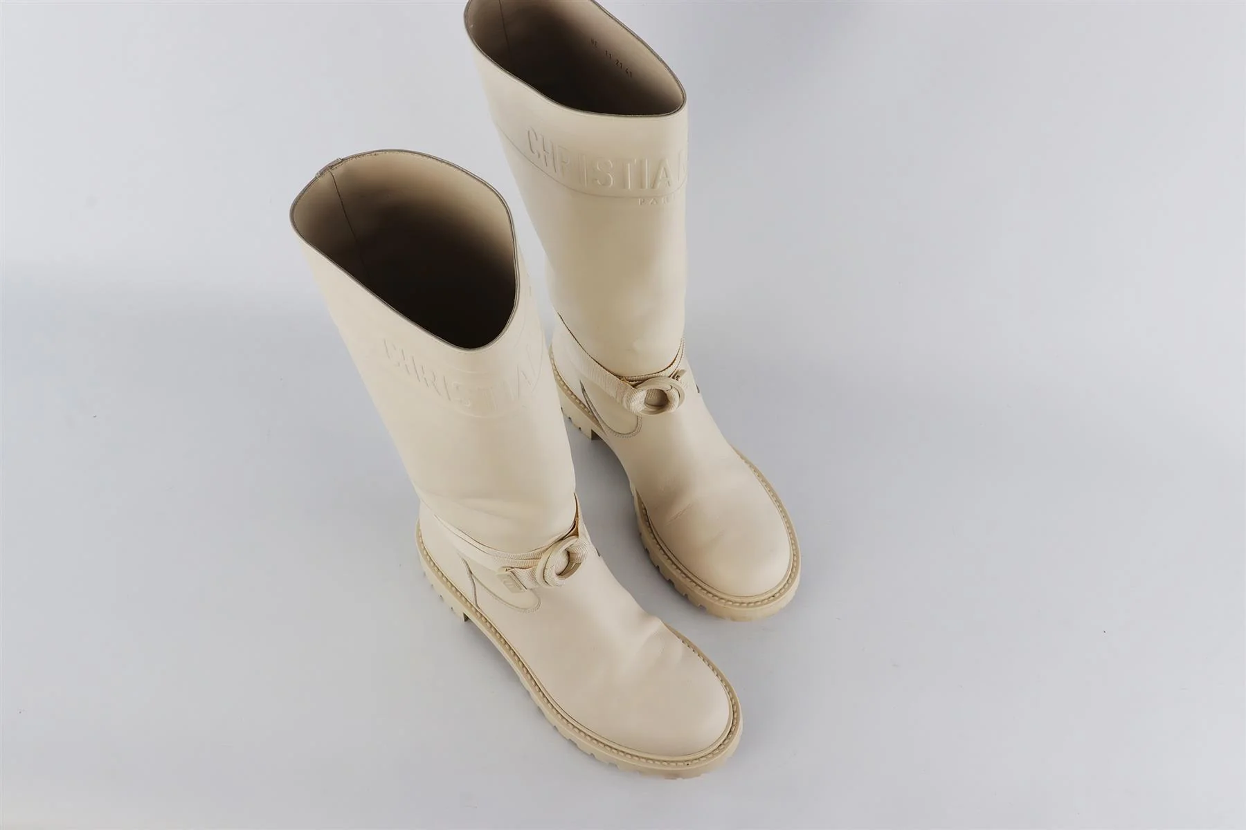 CHRISTIAN DIOR WHITE D-MAJOR LEATHER KNEE HIGH BOOTS EU 41 UK 8 US 11 - Image 4