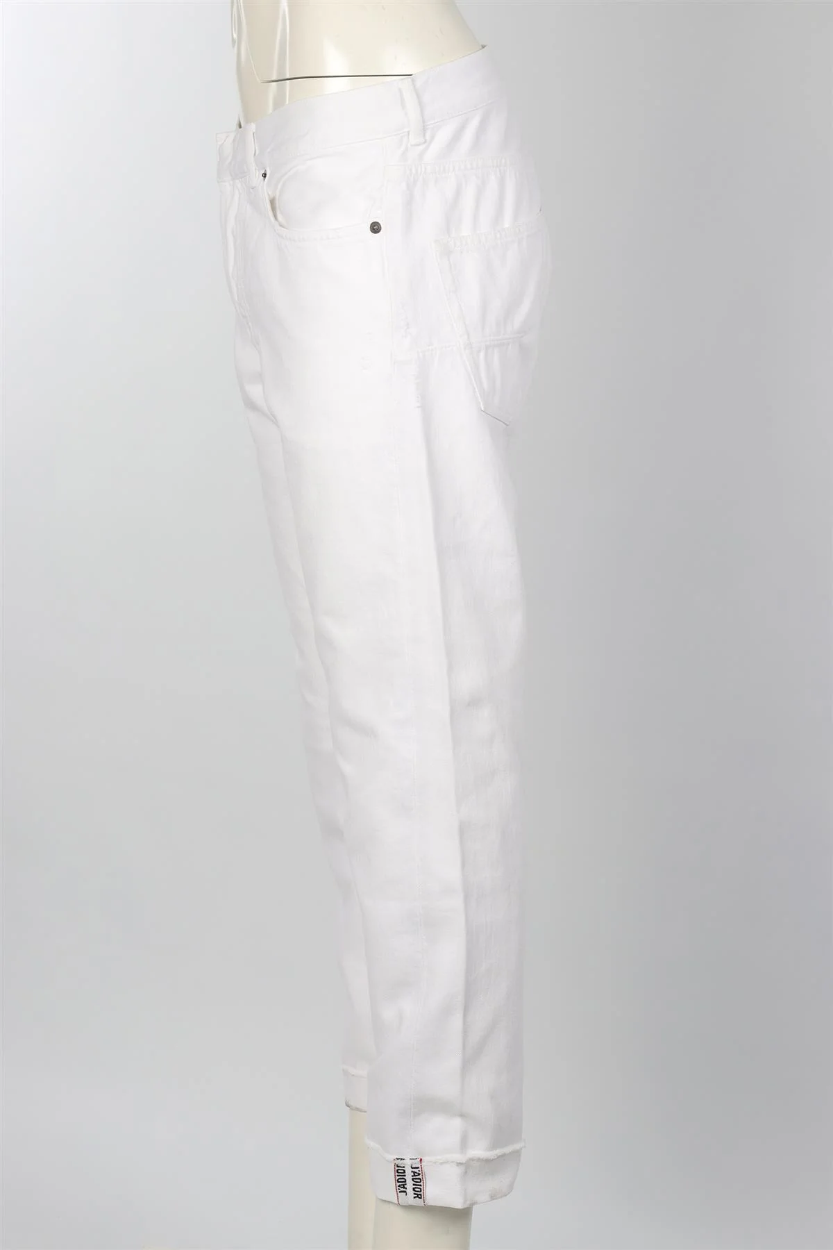 CHRISTIAN DIOR WHITE HIGH RISE STRAIGHT LEG JEANS FR 40 UK 12 - Image 3