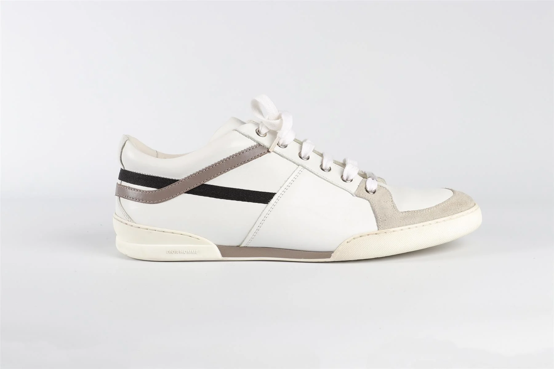 CHRISTIAN DIOR WHITE MEN'S B18 LEATHER SNEAKERS EU 41 UK 7 US 8 - Image 2