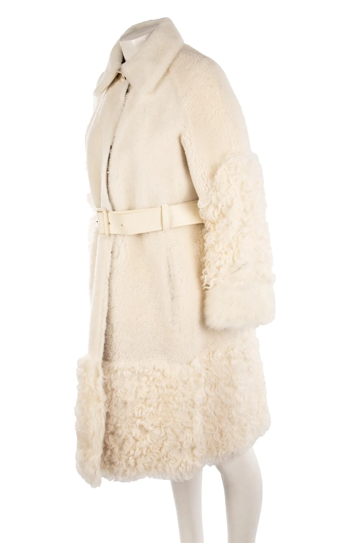 CHRISTIAN DIOR WHITE SHEARLING COAT FR 42 UK 14 - Image 3