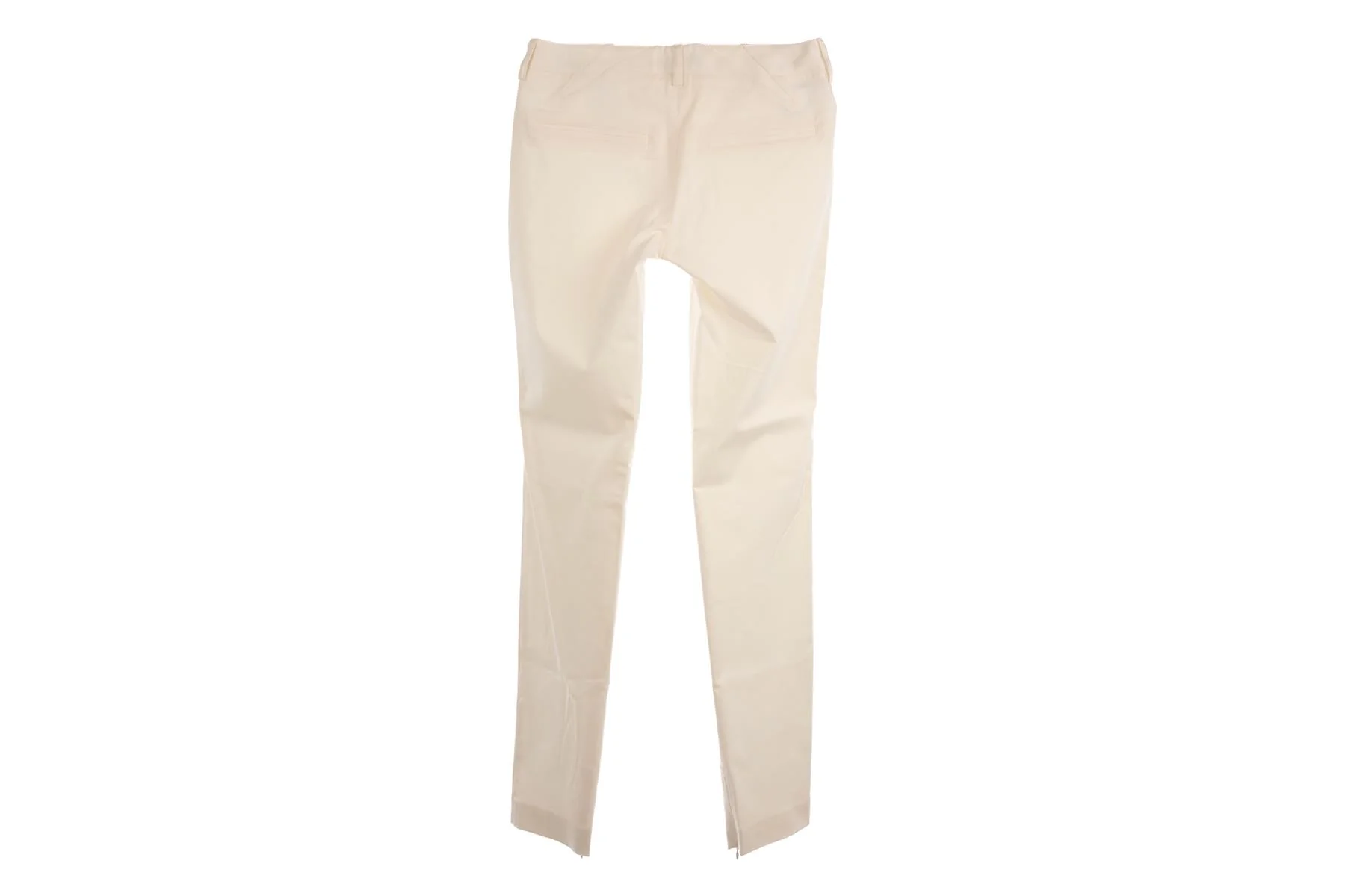 CHRISTIAN DIOR WHITE VINTAGE COTTON STRAIGHT LEG PANTS FR 36 UK 8 - Image 4