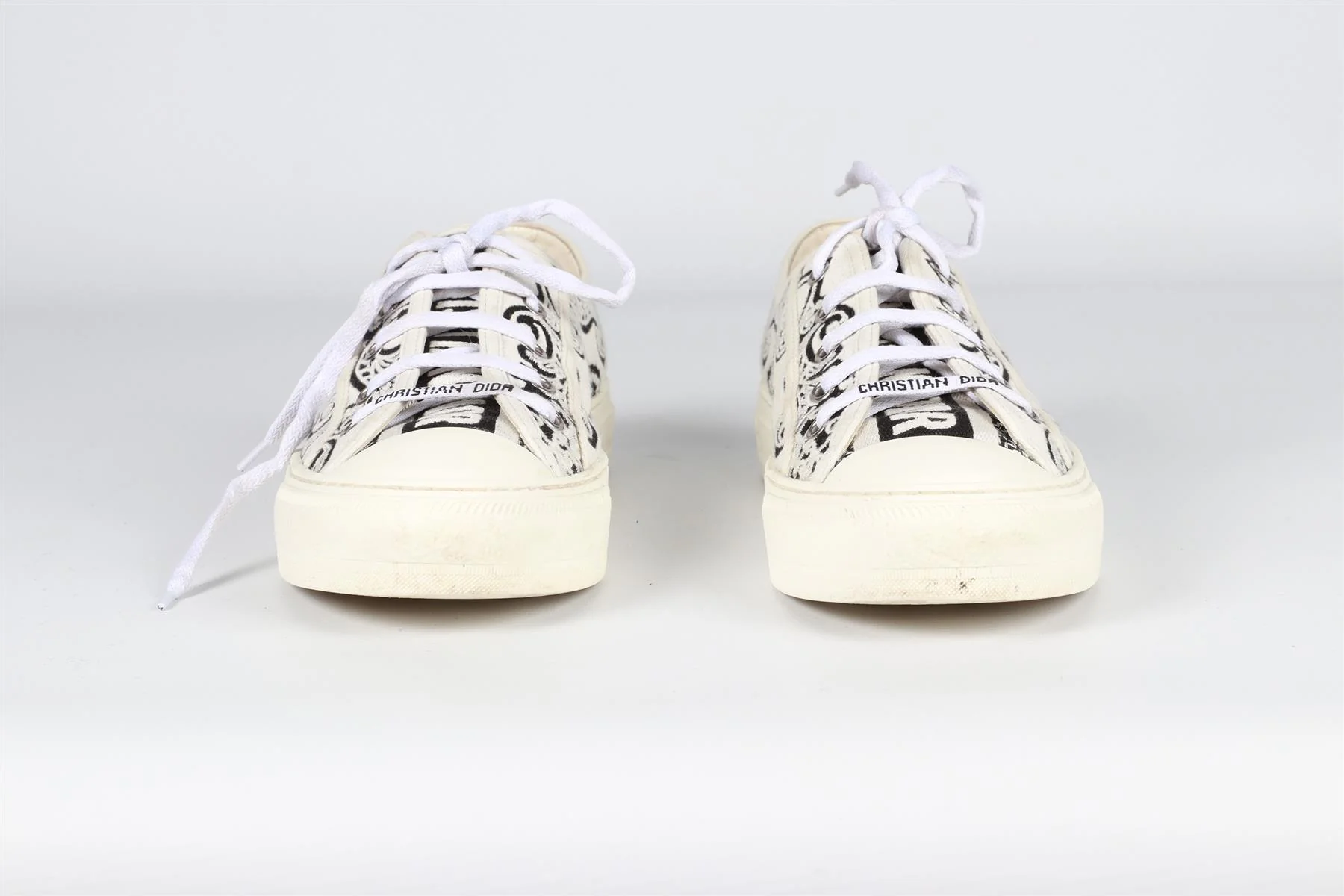 CHRISTIAN DIOR WHITE WALK'N'DIOR CANVAS SNEAKERS EU 40 UK 7 US 10 - Image 9