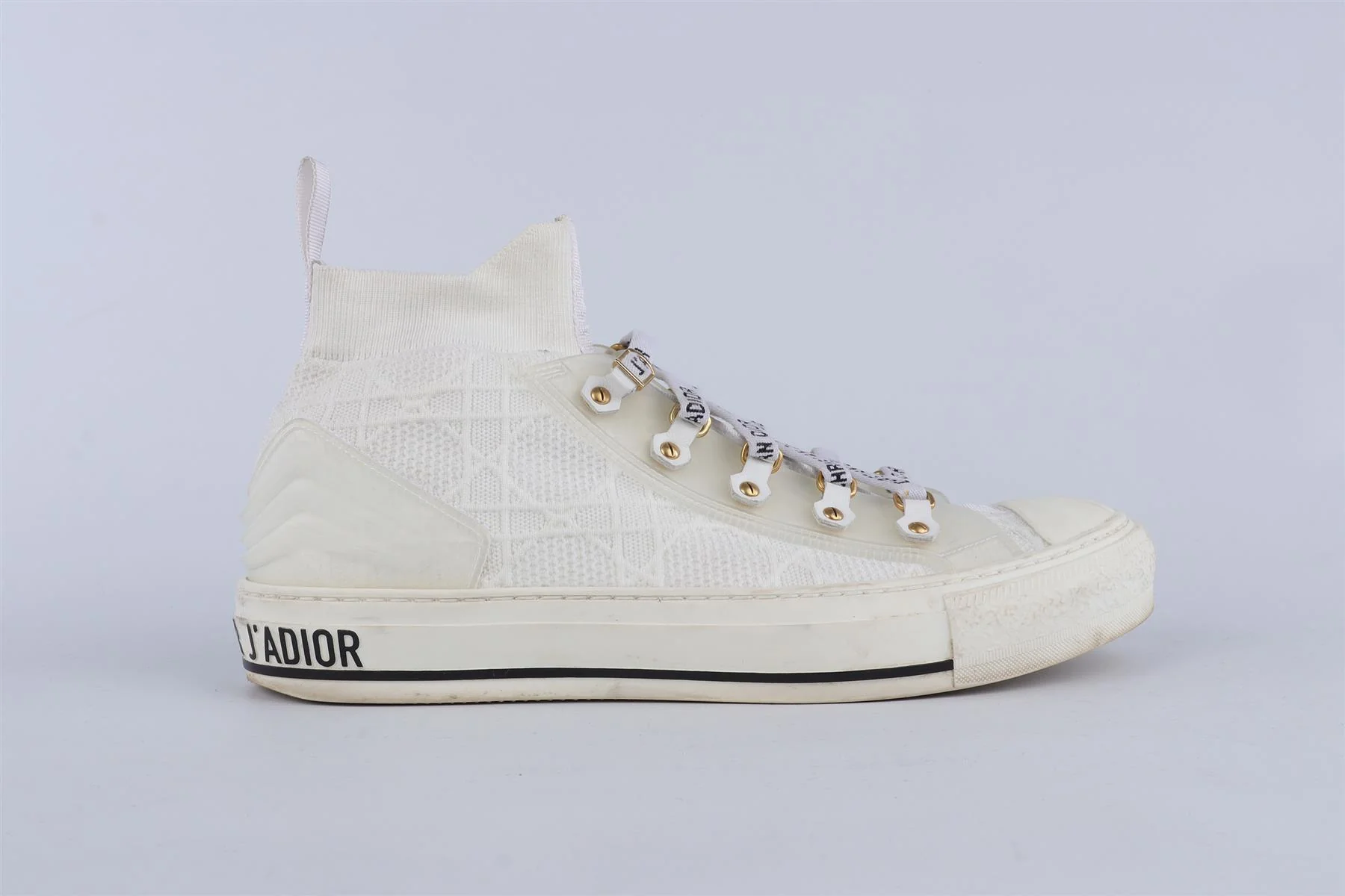 CHRISTIAN DIOR WHITE WALK'N'DIOR KNIT SNEAKERS EU 41 UK 8 US 11 - Image 2