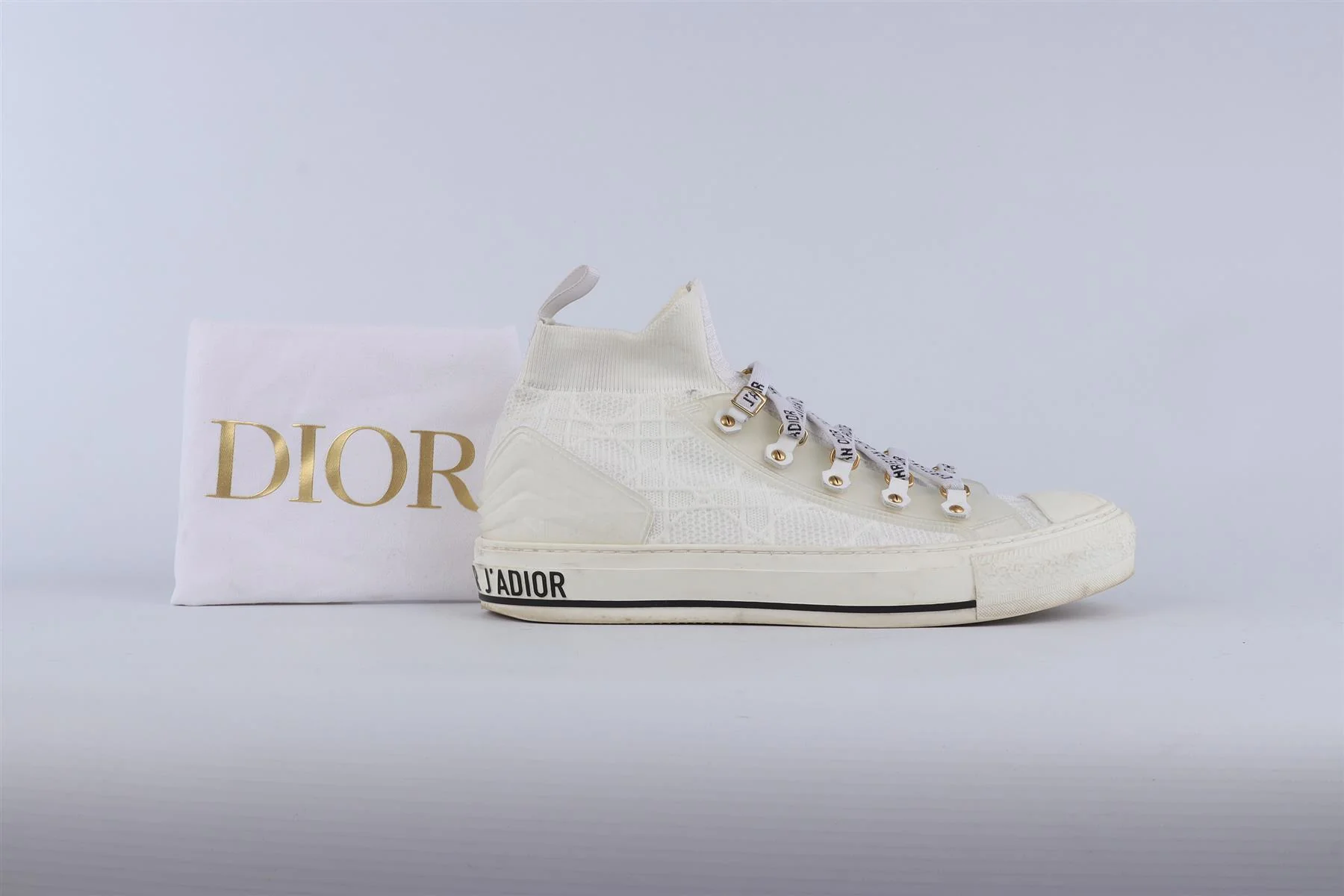 CHRISTIAN DIOR WHITE WALK'N'DIOR KNIT SNEAKERS EU 41 UK 8 US 11 - Image 7