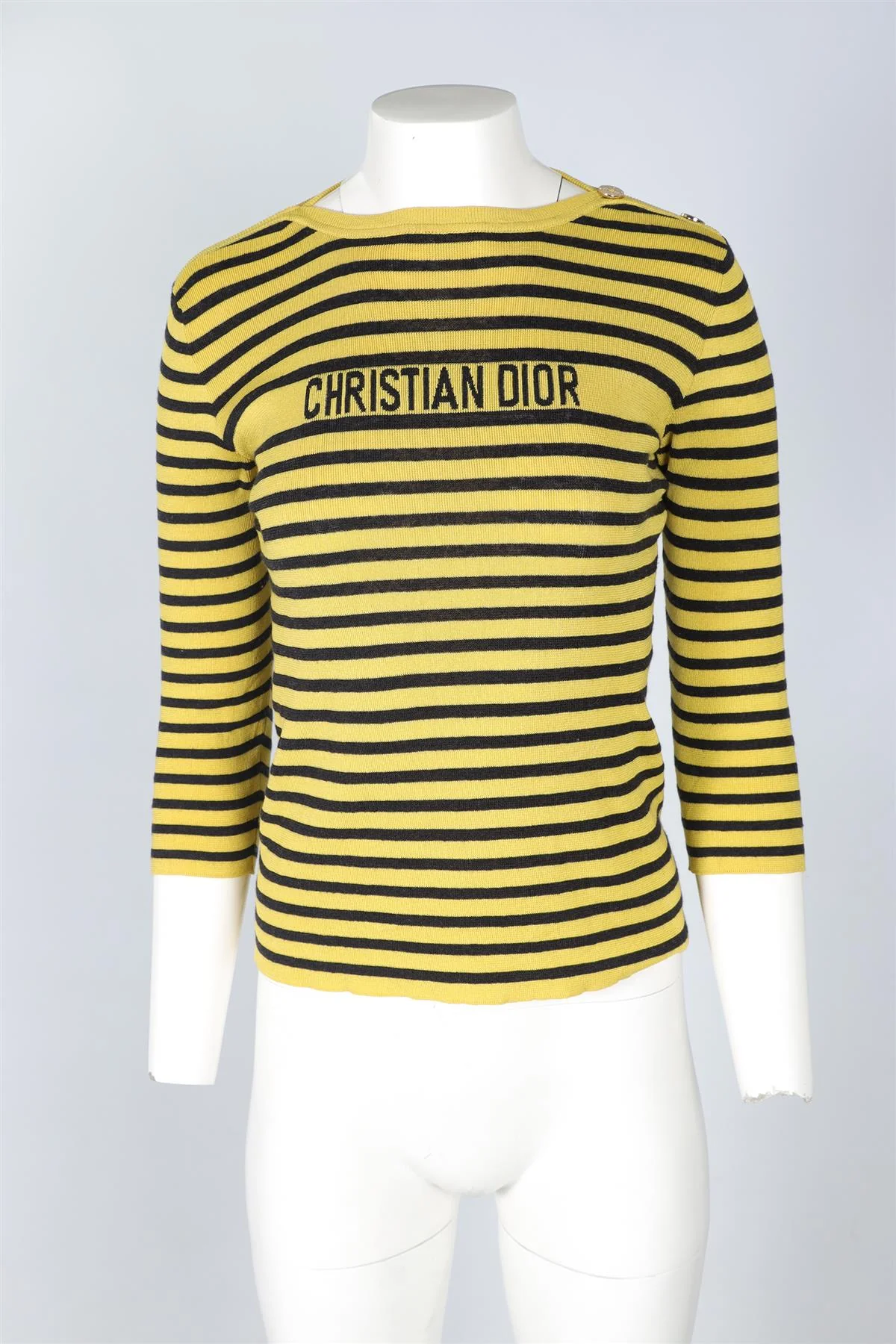 CHRISTIAN DIOR YELLOW COTTON TOP MEDIUM - Image 2