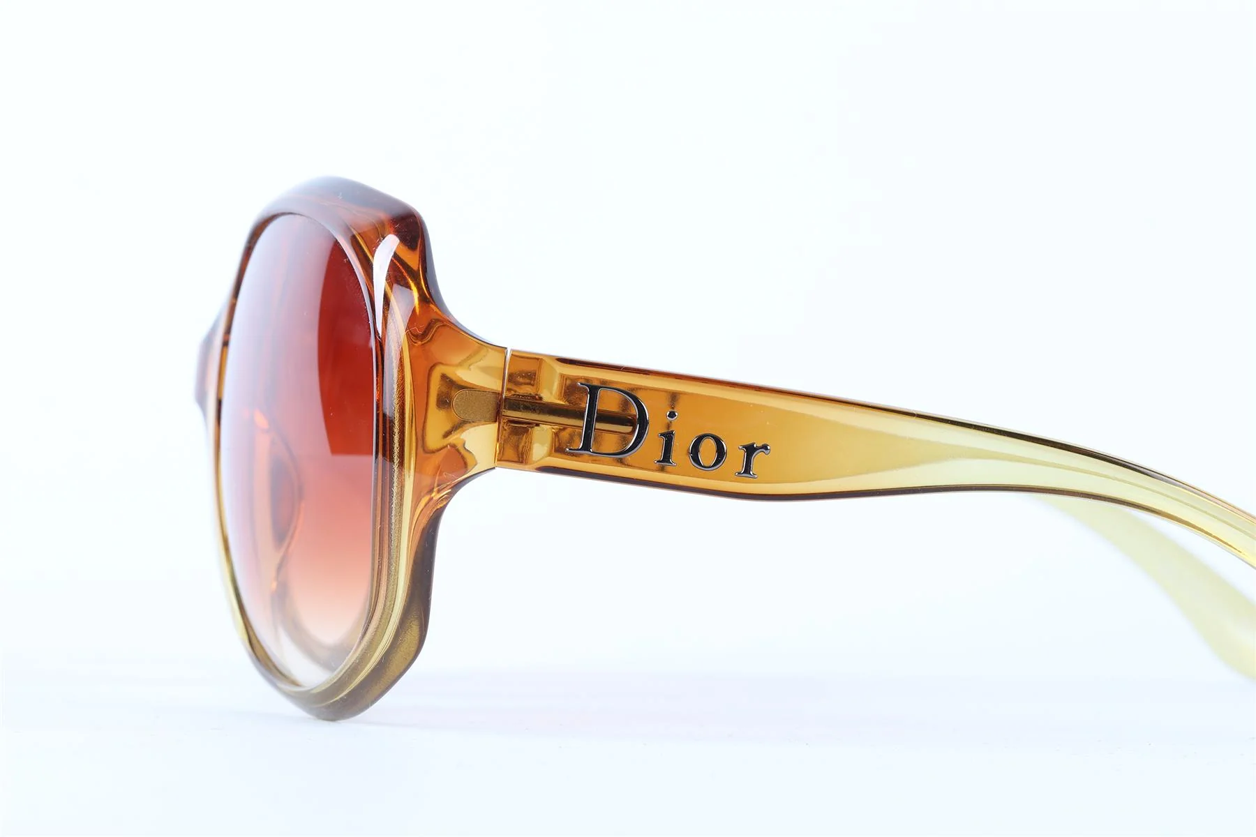 CHRISTIAN DIOR YELLOW SQUARE FRAME ACETATE SUNGLASSES - Image 5