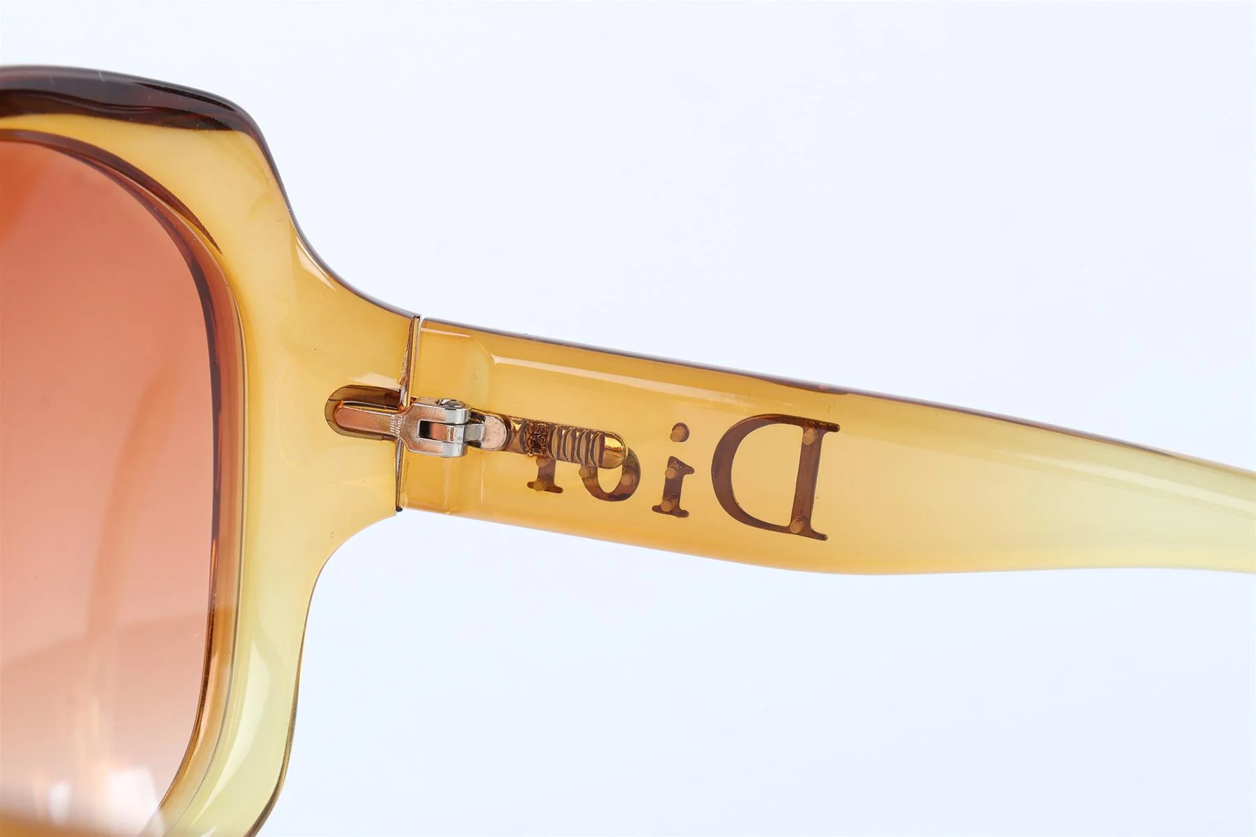 CHRISTIAN DIOR YELLOW SQUARE FRAME ACETATE SUNGLASSES - Image 6