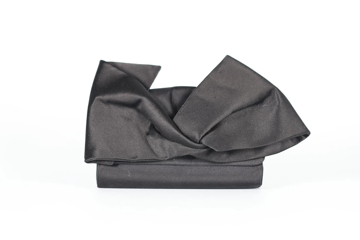 CHRISTIAN LOUBOUTIN BLACK BOW DETAILED SATIN CLUTCH - Image 2