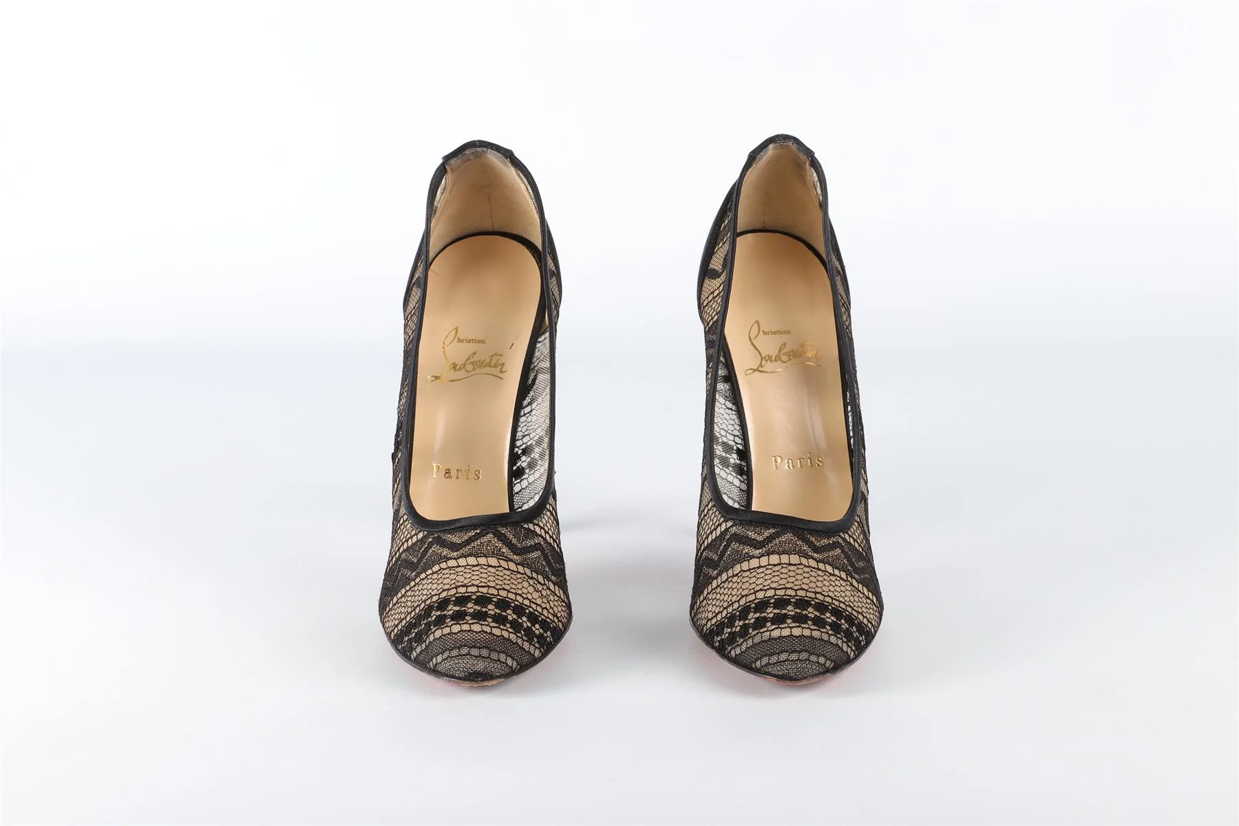 CHRISTIAN LOUBOUTIN BLACK DORISSIMA MESH PUMPS EU 38 UK 5 US 8 - Image 3
