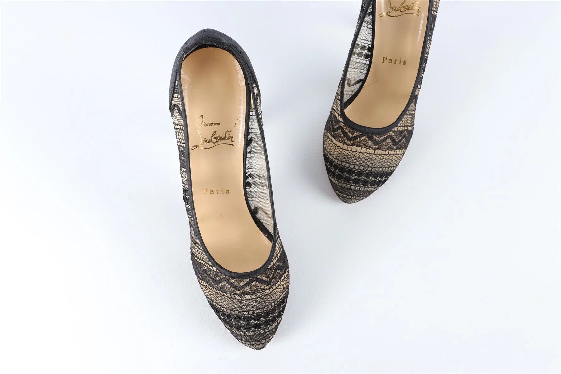 CHRISTIAN LOUBOUTIN BLACK DORISSIMA MESH PUMPS EU 38 UK 5 US 8 - Image 4
