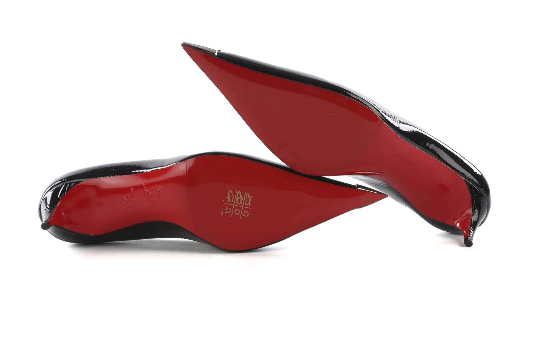 Christian Louboutin Black Katissima Patent Leather Pumps EU 37 UK 4 US 7 - Image 6