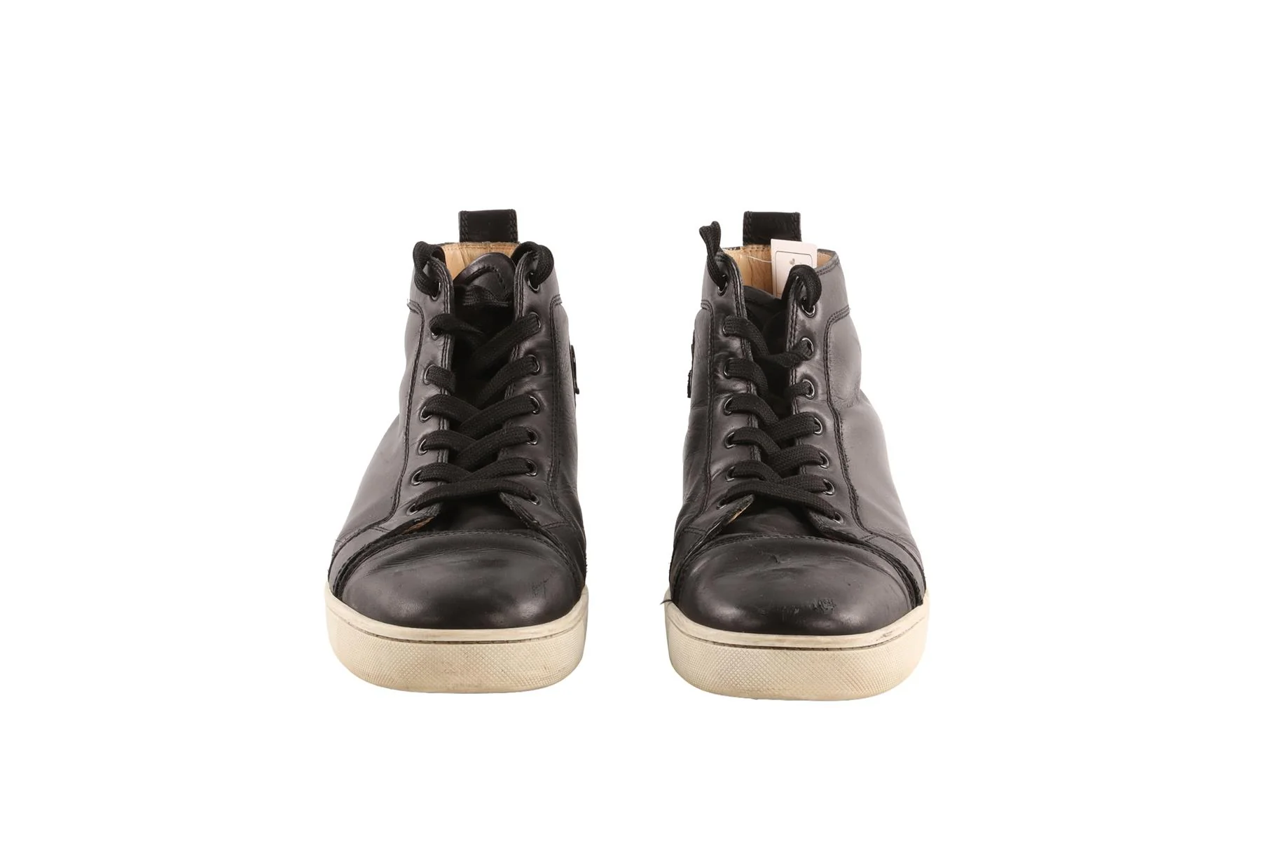 CHRISTIAN LOUBOUTIN BLACK LEATHER MEN'S SNEAKERS EU 44 UK 10 - Image 3