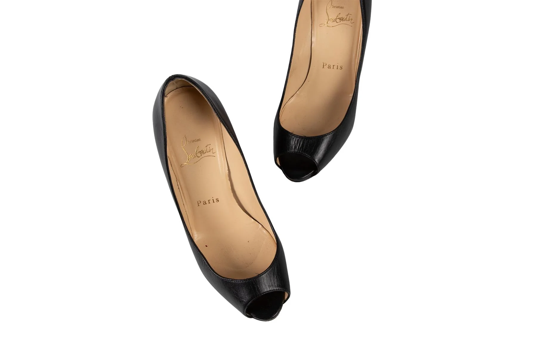 CHRISTIAN LOUBOUTIN BLACK LEATHER PUMPS EU 35.5 UK 2.5 US 5.5 - Image 4
