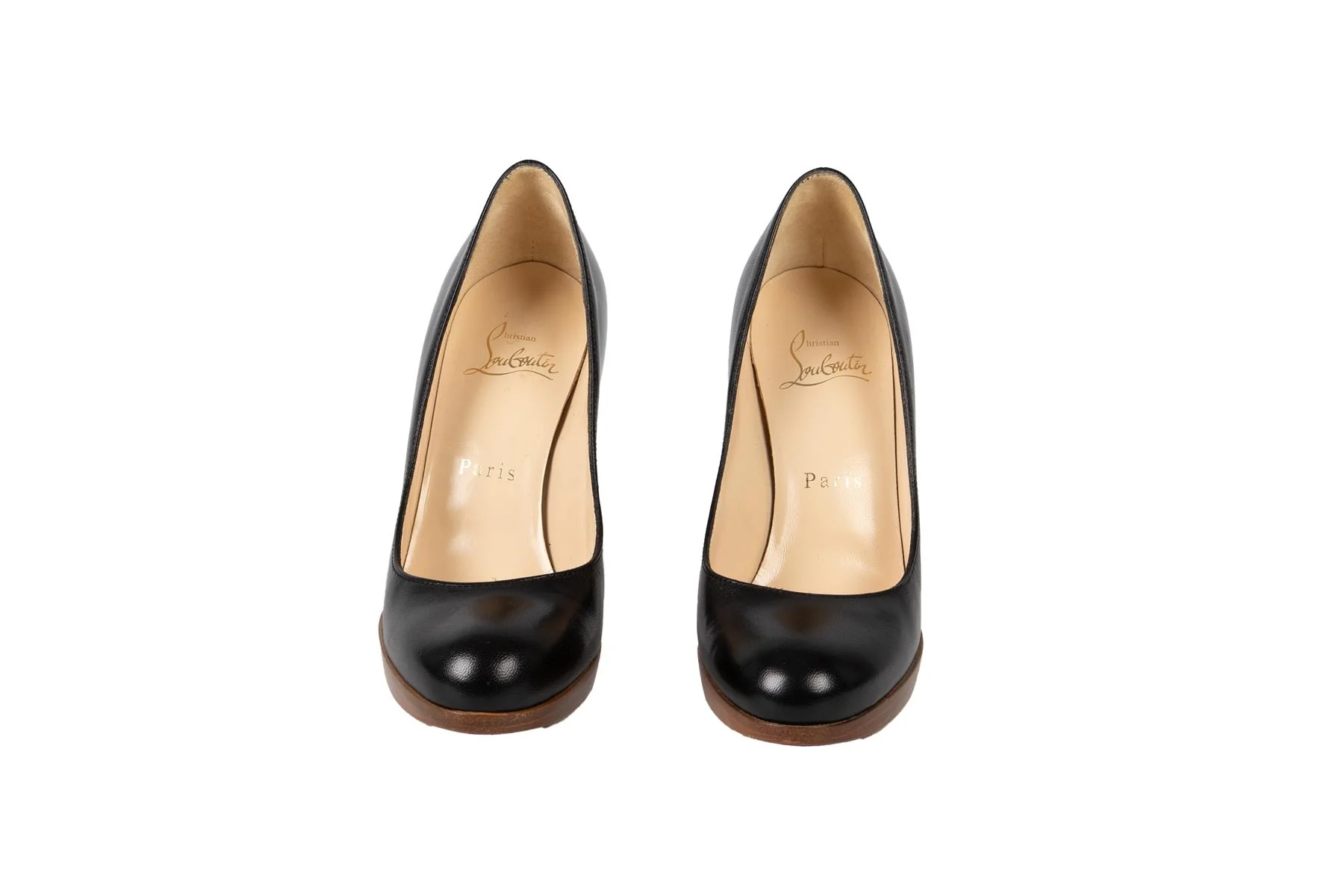 CHRISTIAN LOUBOUTIN BLACK LEATHER PUMPS  EU 35.5 UK 2.5 US 5.5 - Image 2