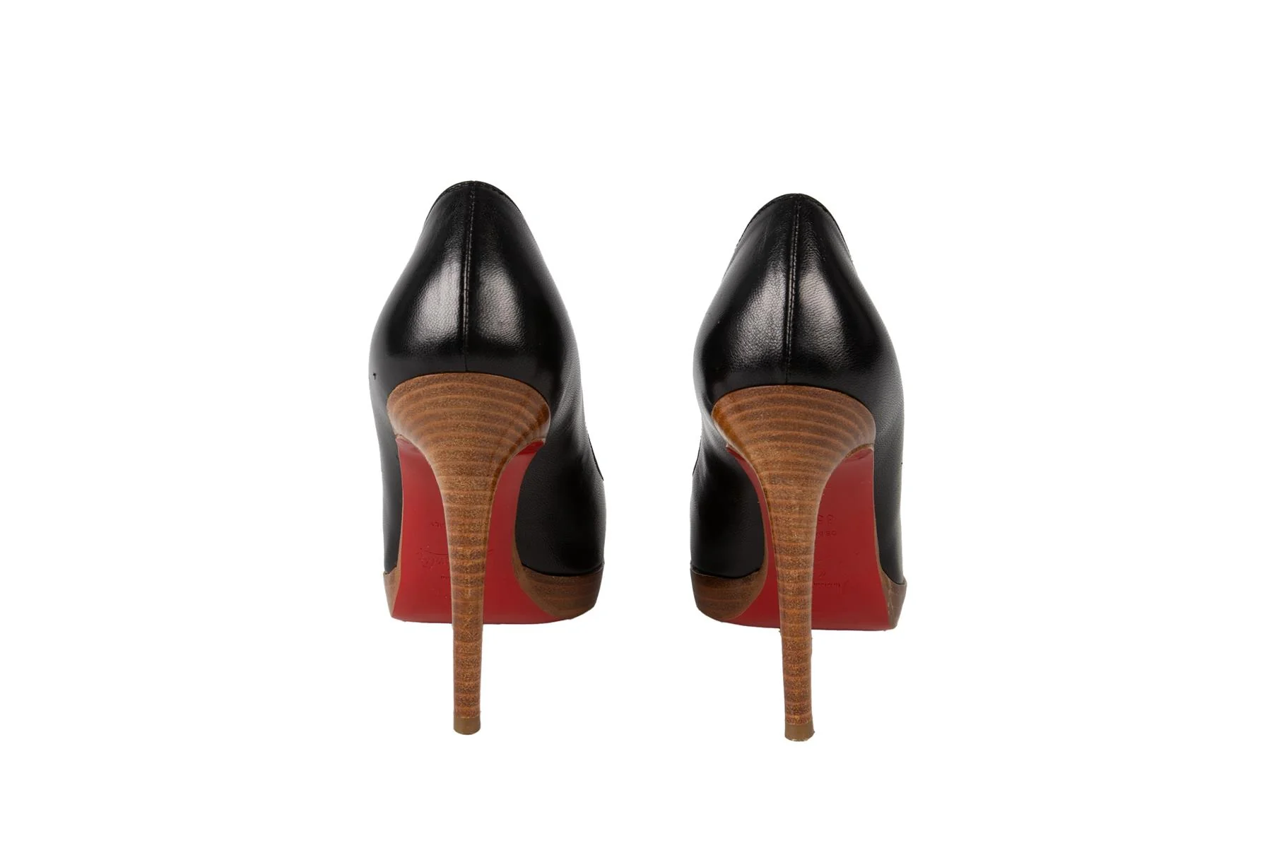 CHRISTIAN LOUBOUTIN BLACK LEATHER PUMPS  EU 35.5 UK 2.5 US 5.5 - Image 4