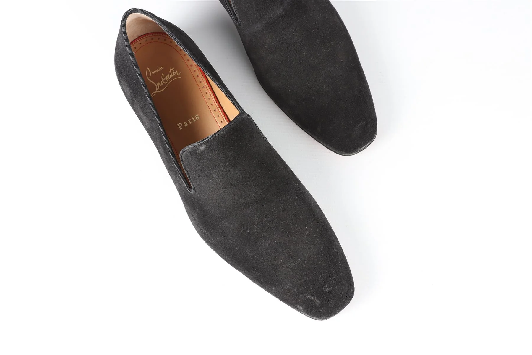 CHRISTIAN LOUBOUTIN BLACK MEN'S SUEDE LOAFERS EU 42.5 UK 8.5 US 9.5 - Image 4