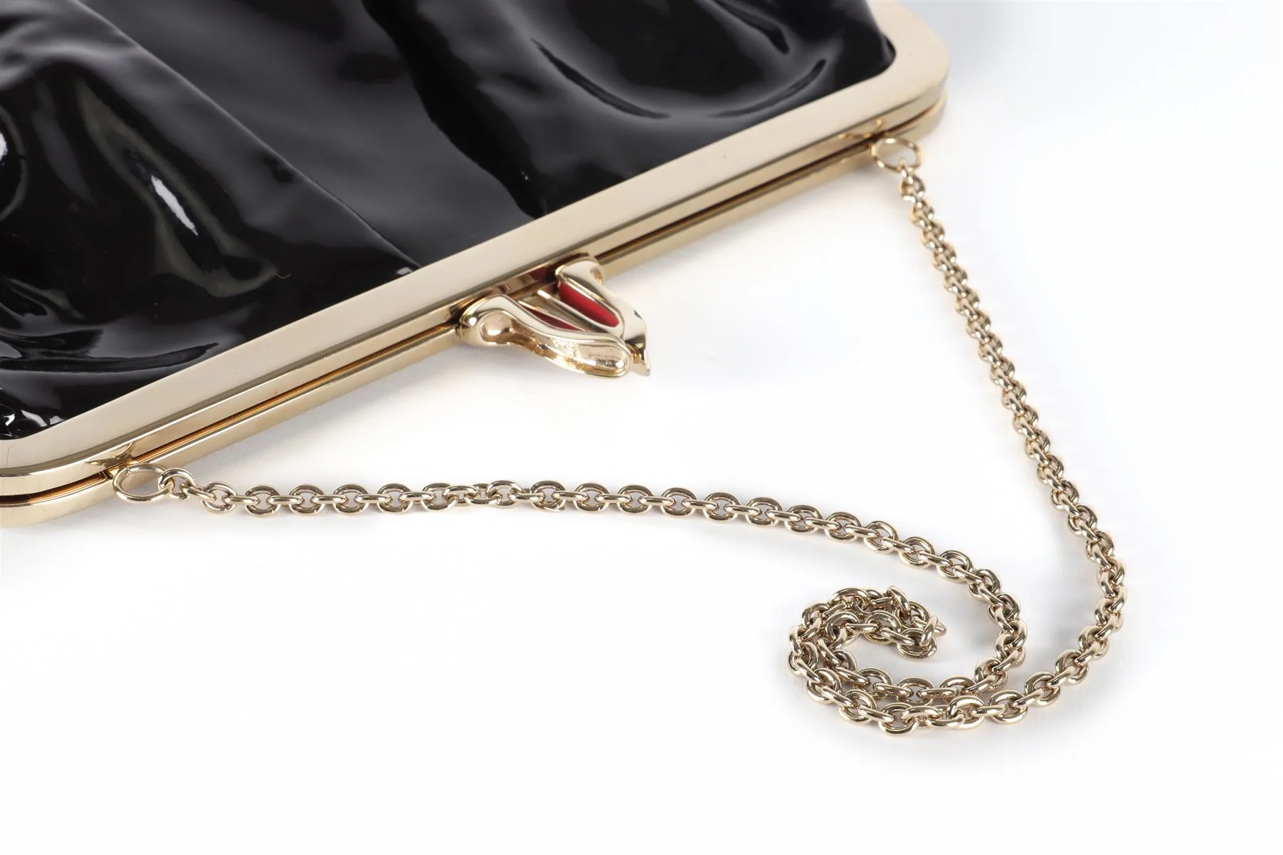 CHRISTIAN LOUBOUTIN BLACK MISS LOUBI PATENT LEATHER CLUTCH - Image 11